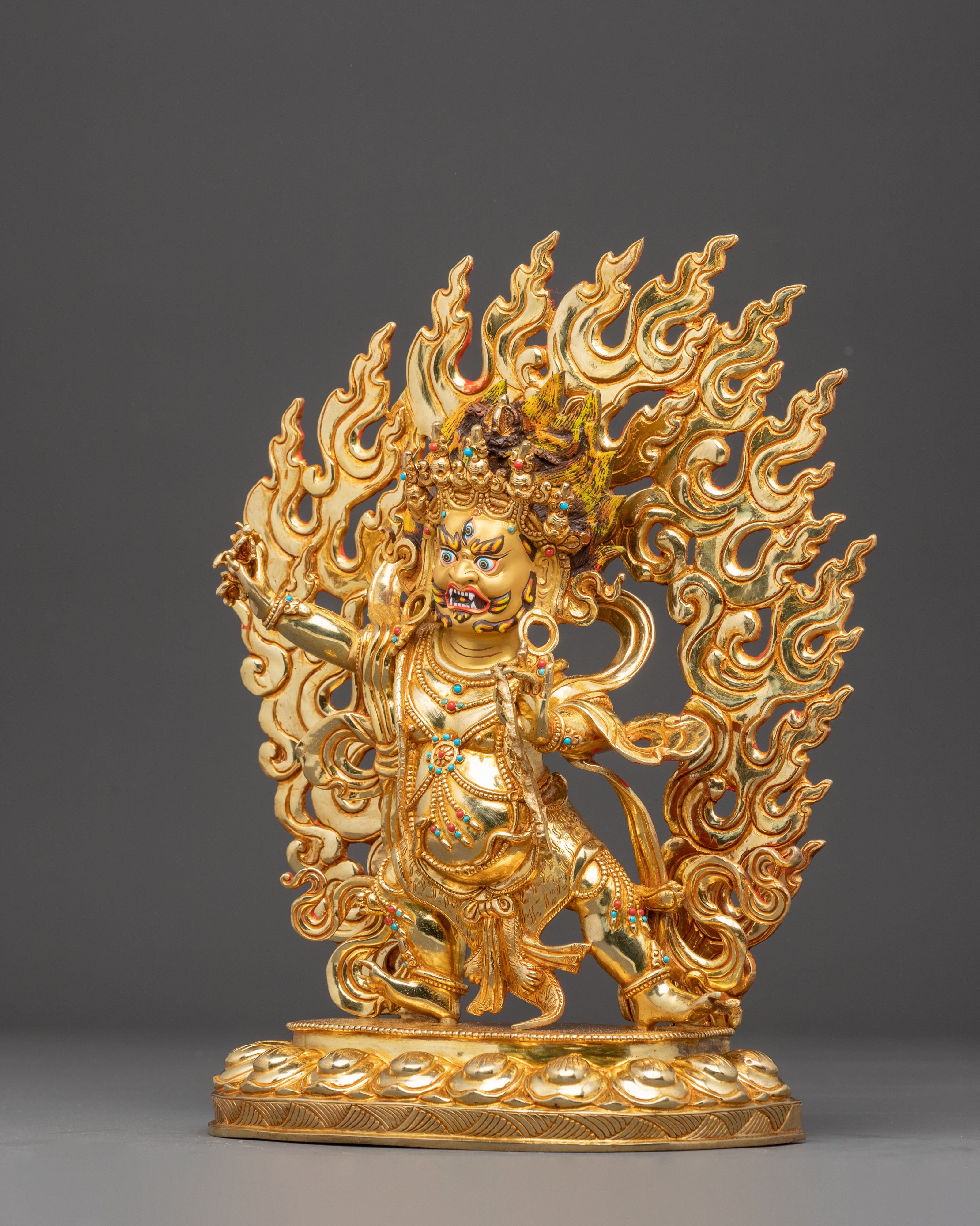 Handcrafted Wrathful Bodhisattva Vajrapani Copper Statue