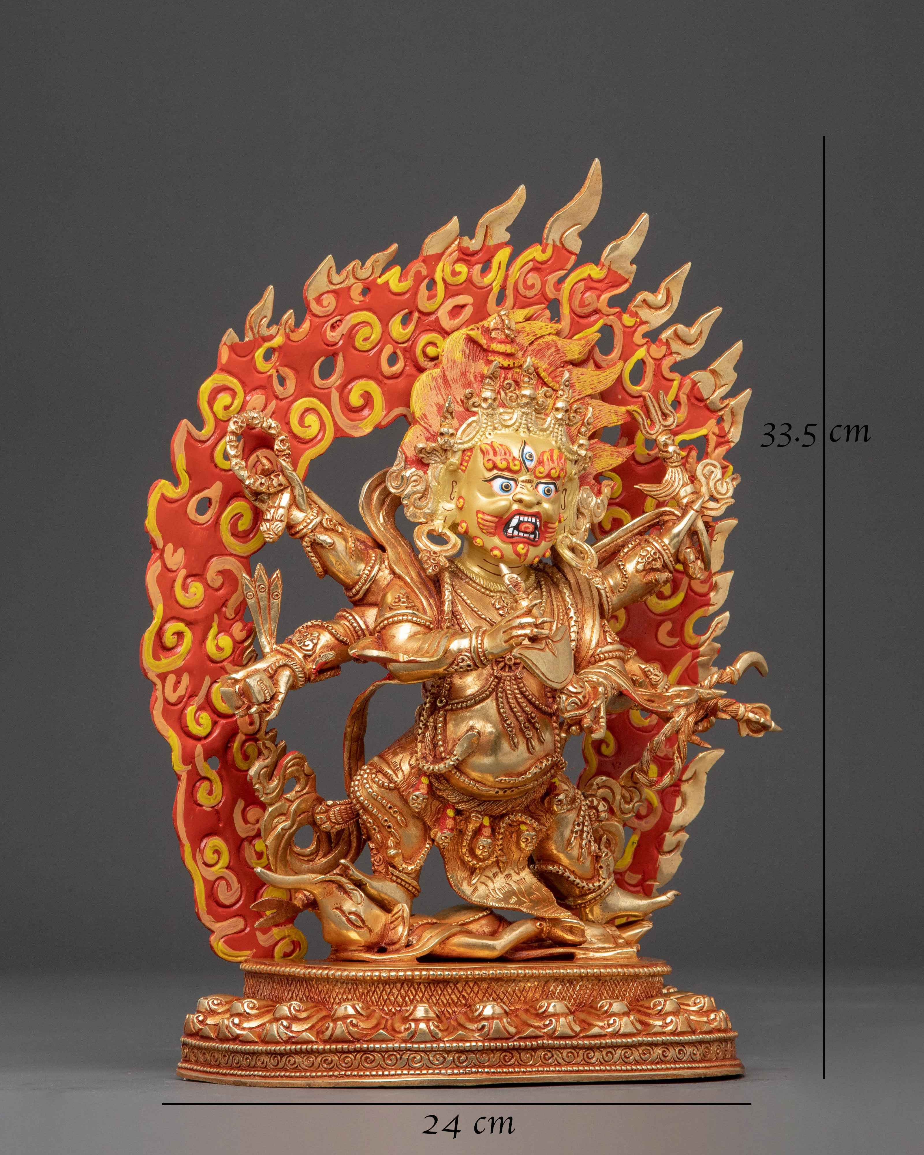 Six Armed Mahakala Protector Statue | Wrathful Deity