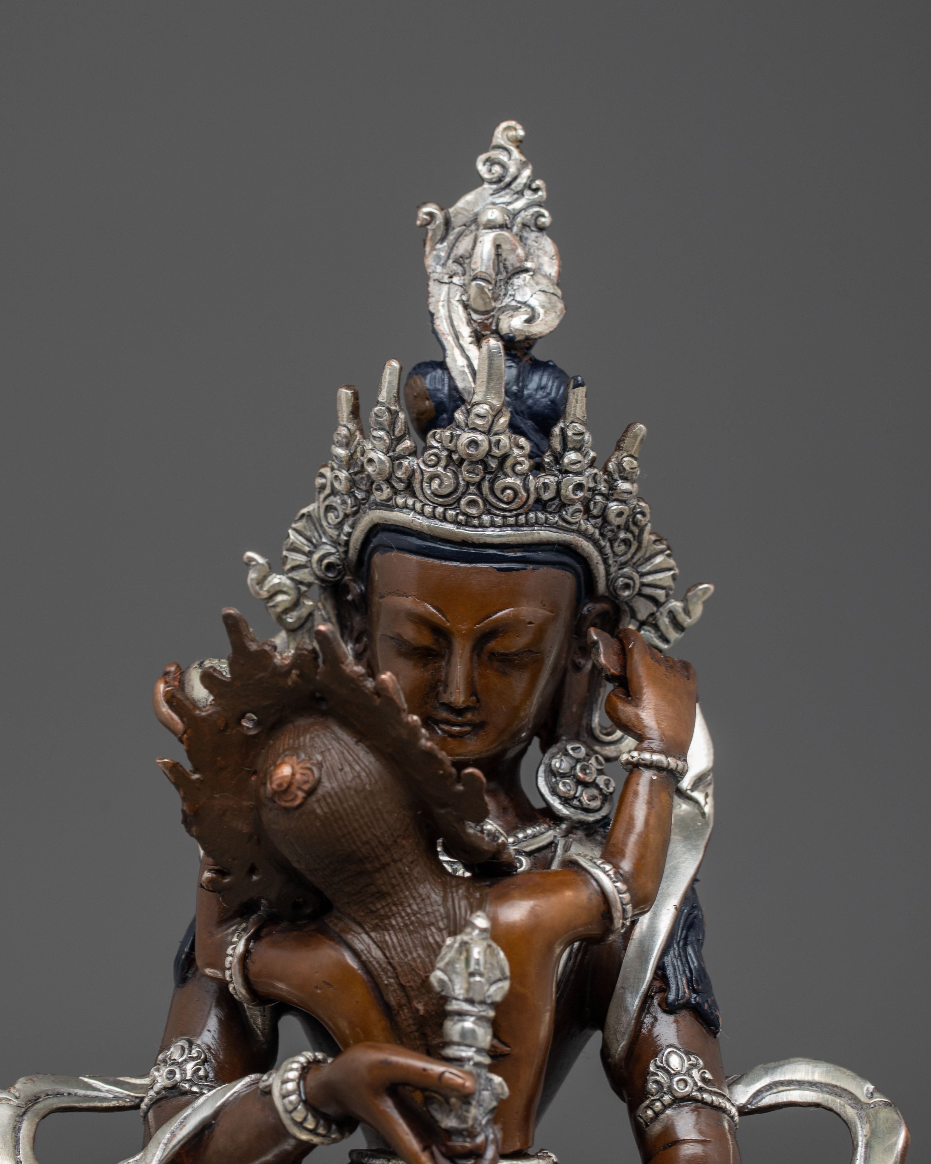 Handmade Copper Statue of Vajrasattva with Consort | Union of Wisdom
