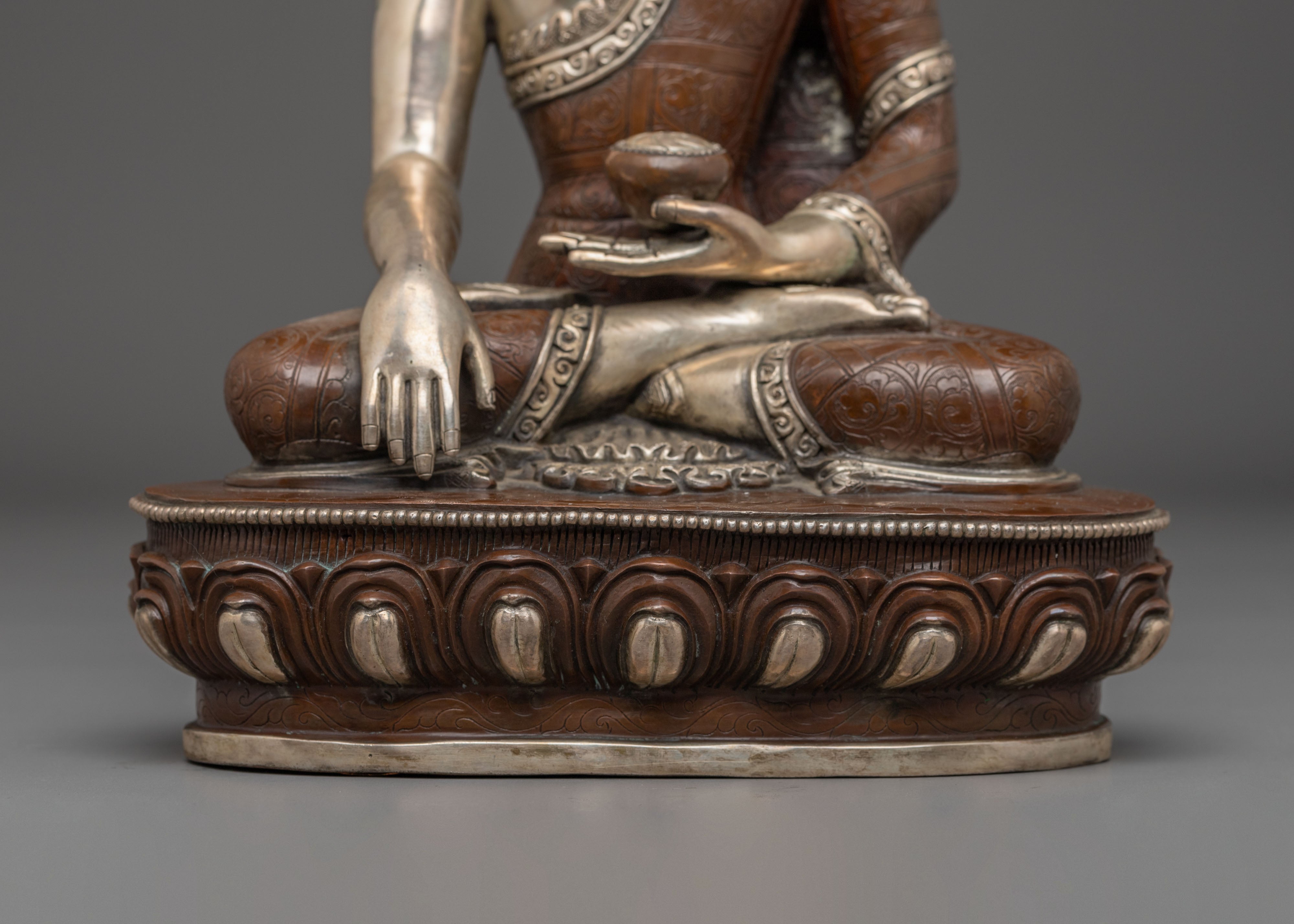Silver-Electroplated Statue of Shakyamuni Buddha | Historical Buddha