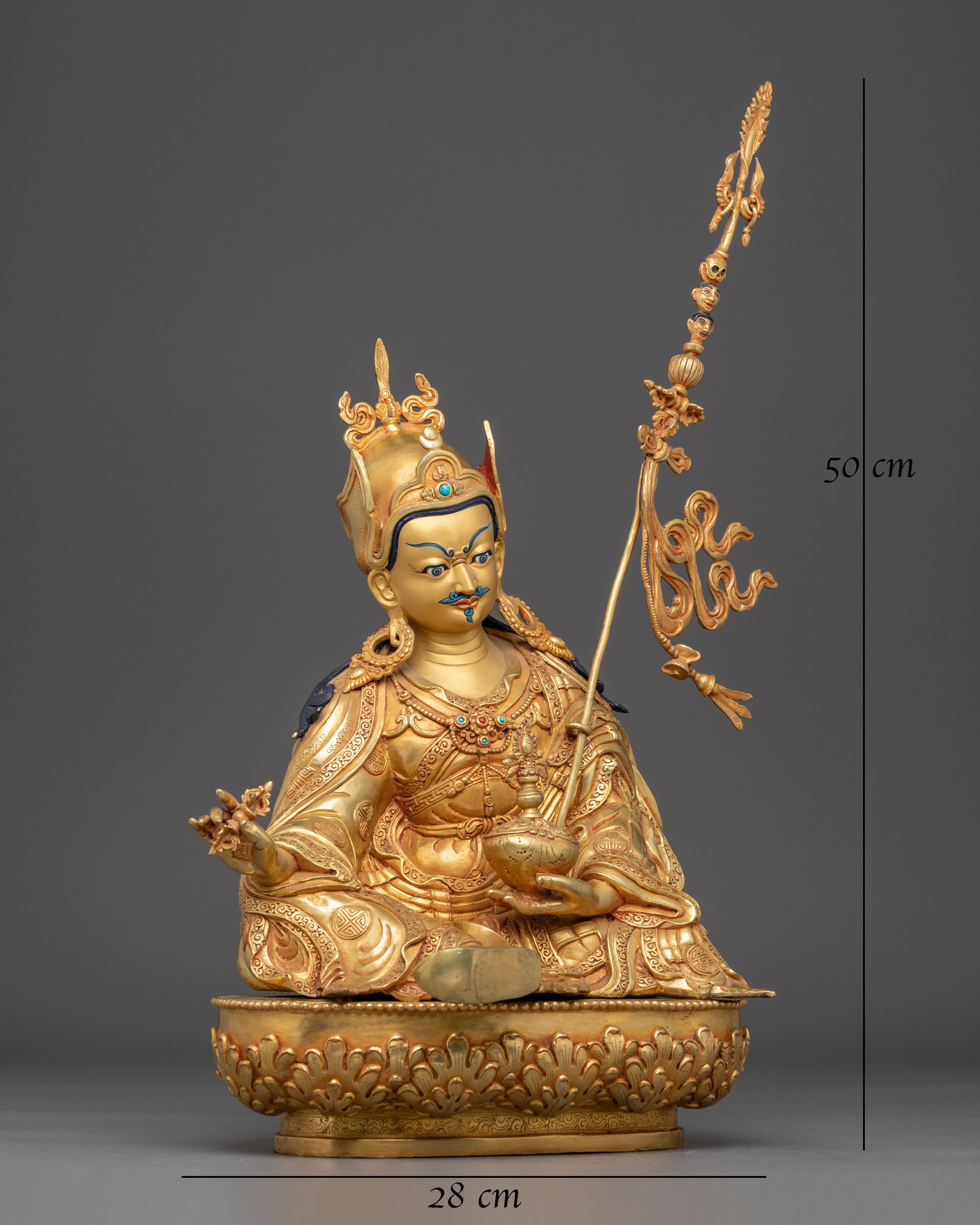 Handcrafted Spiritual Statue of Guru Rinpoche | Lotus-Born Master