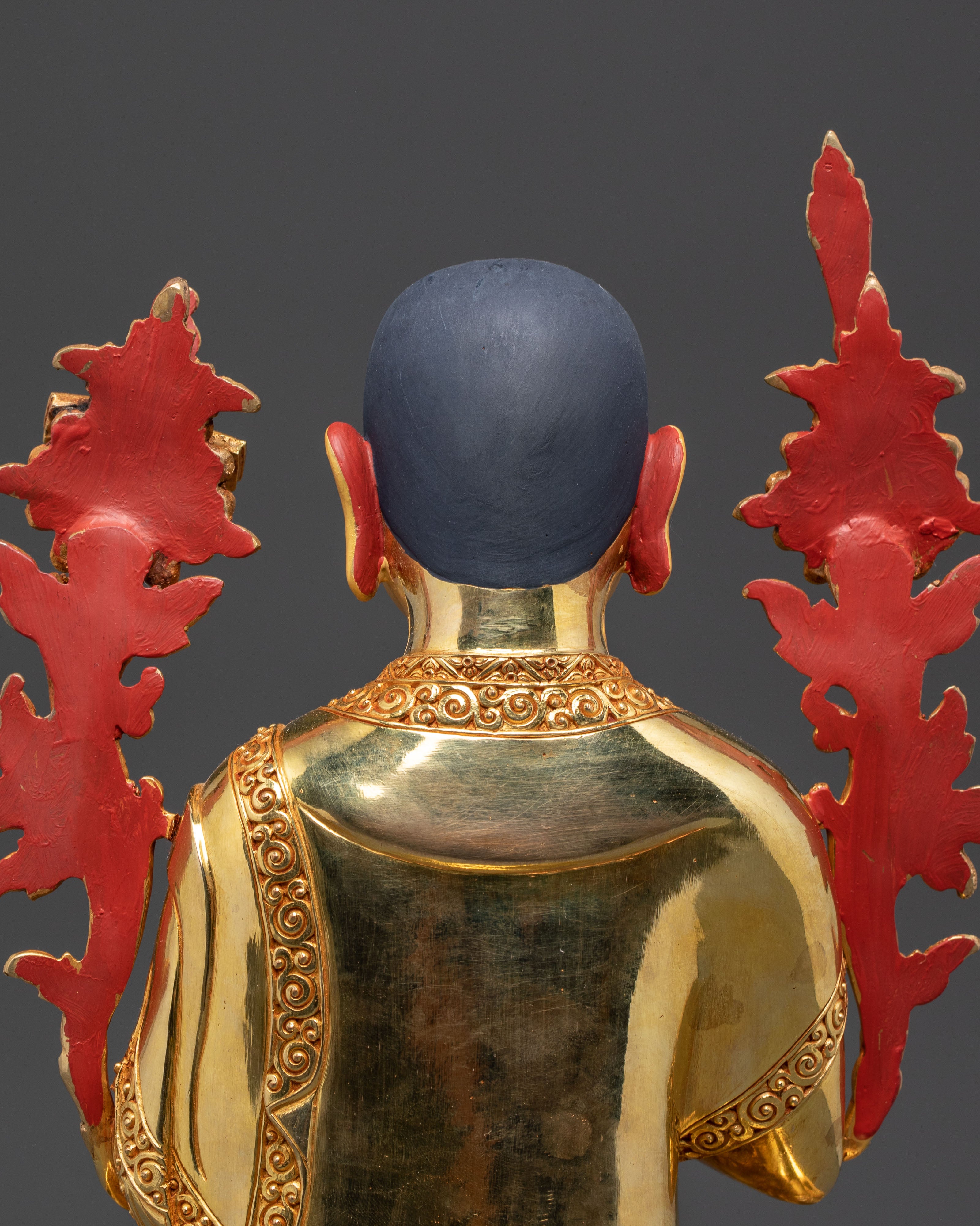 Golden Tsongkhapa Je, Gyaltsab and Khedrup Statue Set | Tibetan Buddhist Master Trio