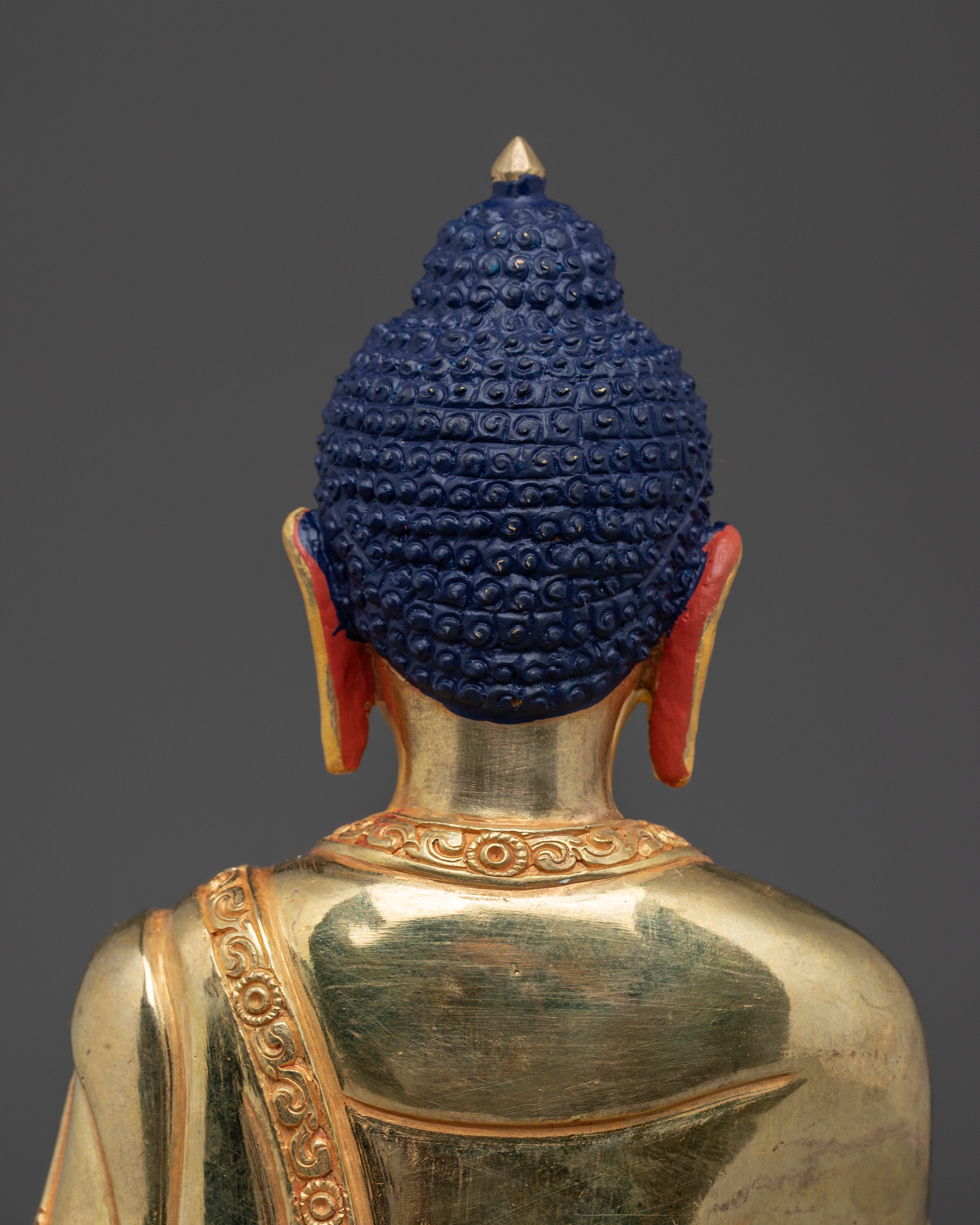 Tibetan Golden Shakyamuni Buddha Handmade Art | Himalayan Sculpture