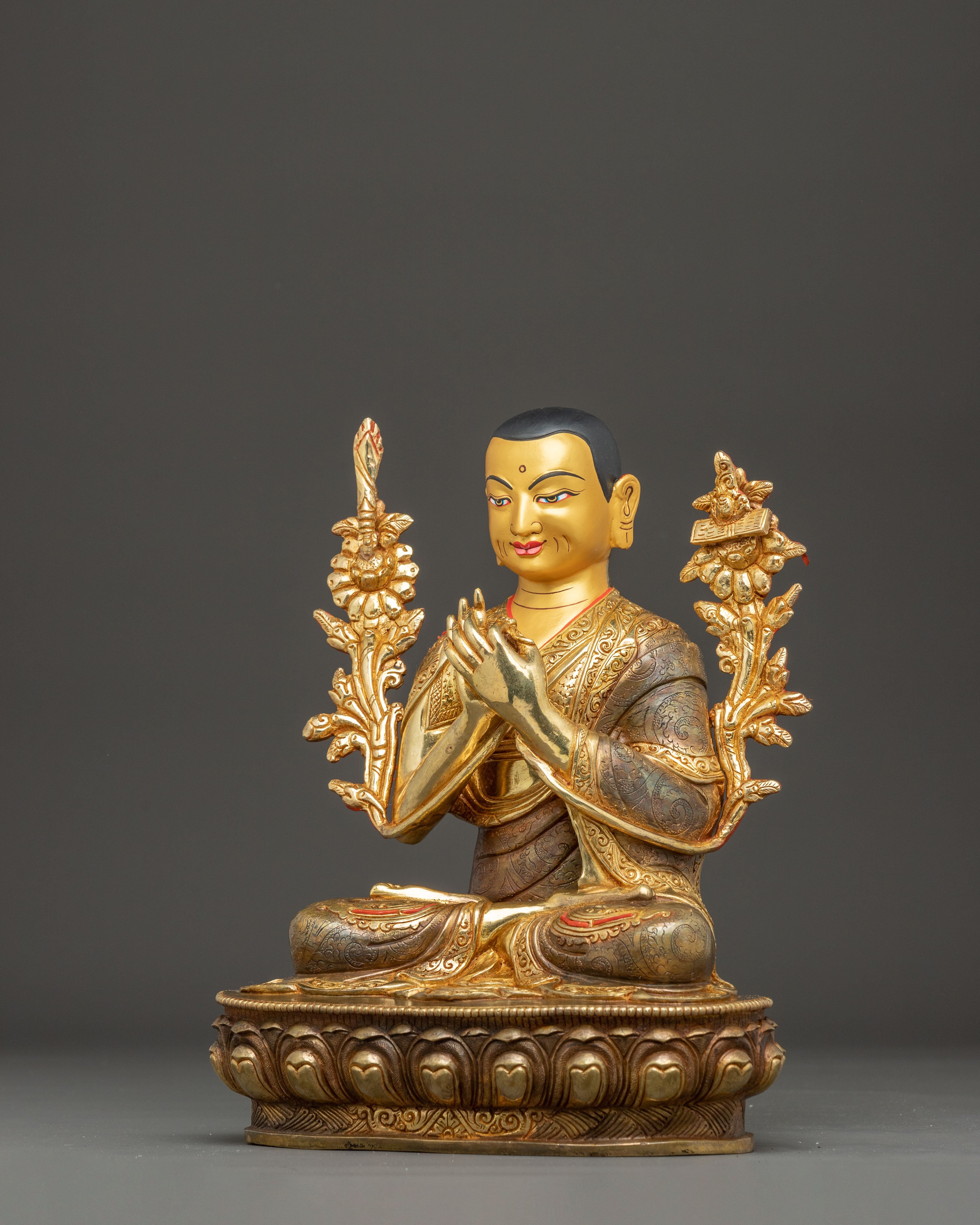 Handmade Tsongkhapa Statue Set for Meditation Decor