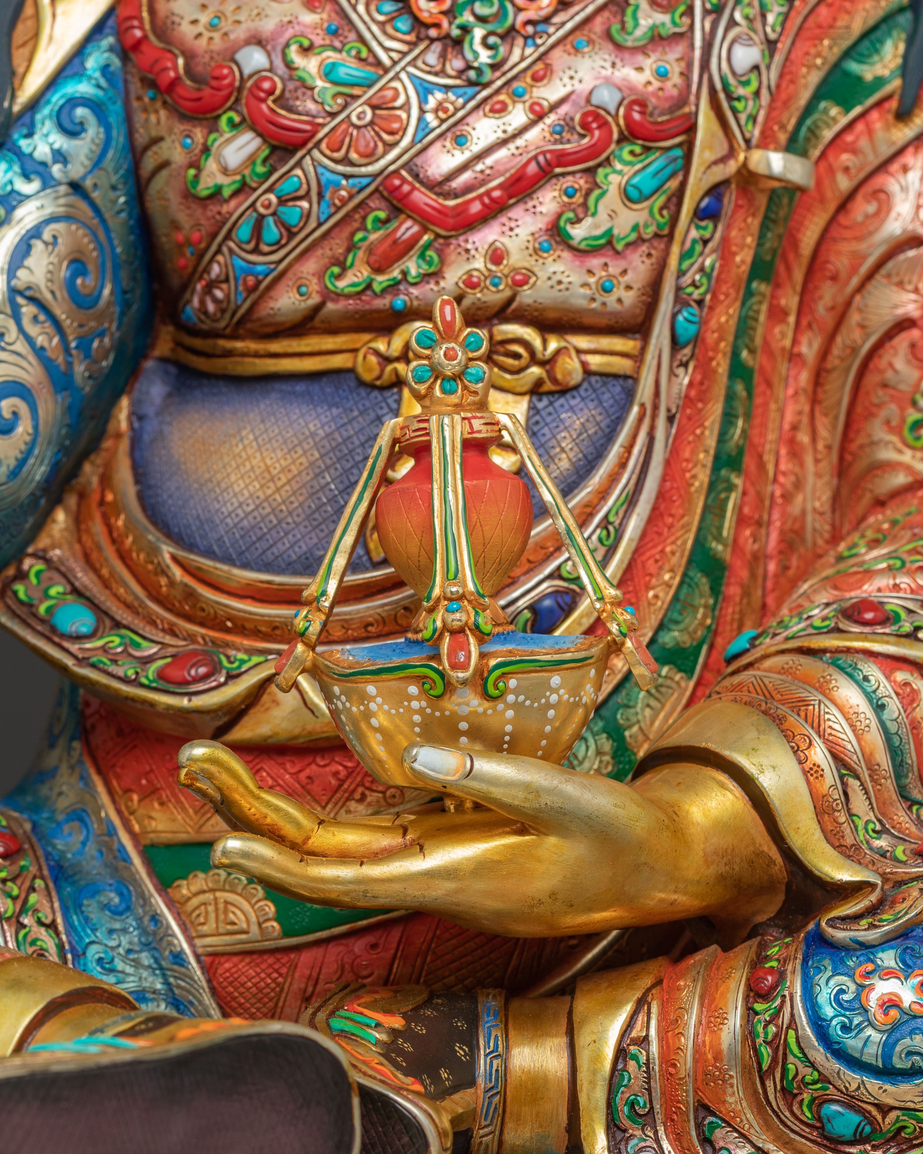 Handmade Padmasambhava Statue With Consorts