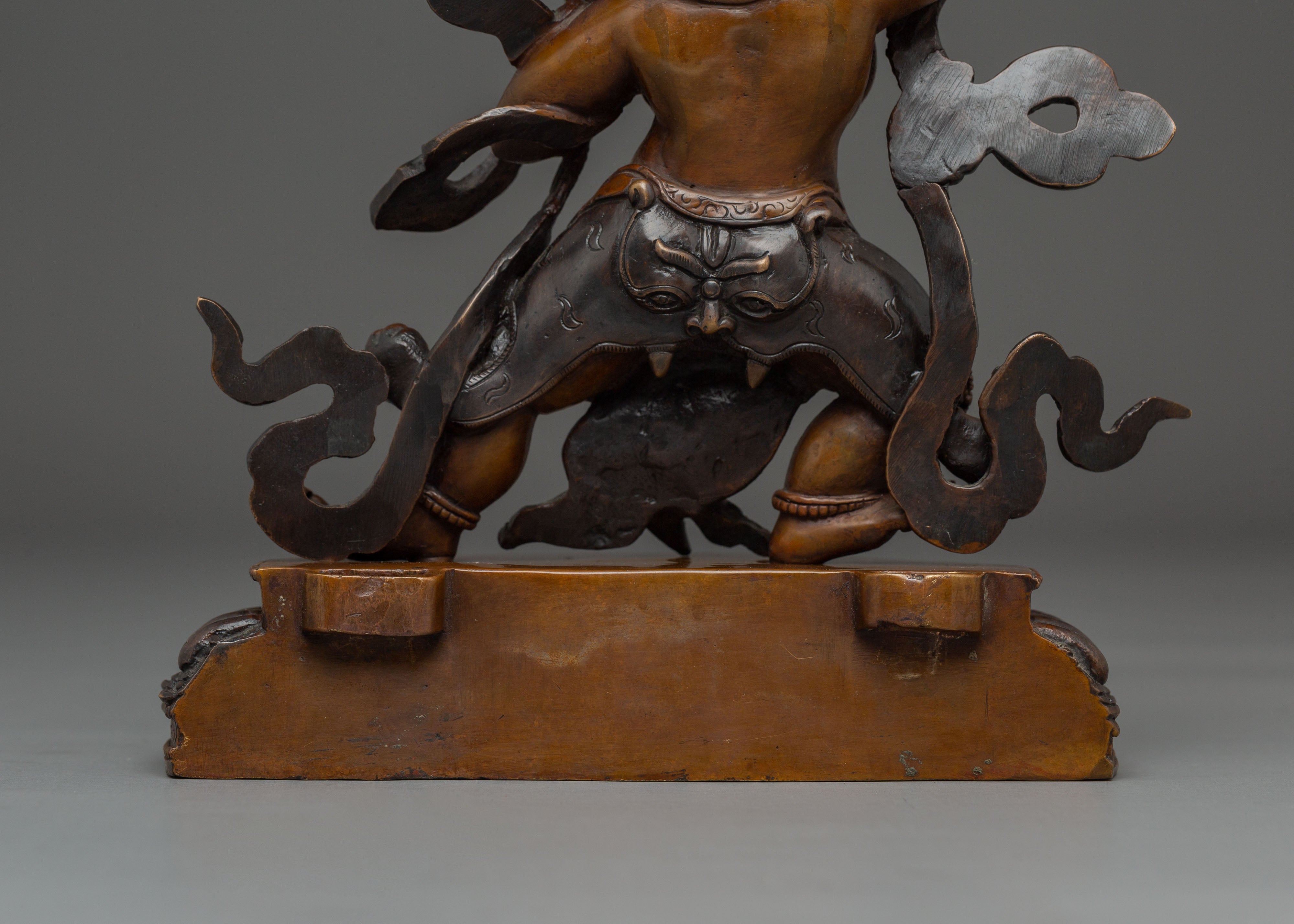 Vajrapani Copper Figurine: Protector Deity Statue | Meditation Altar Decor