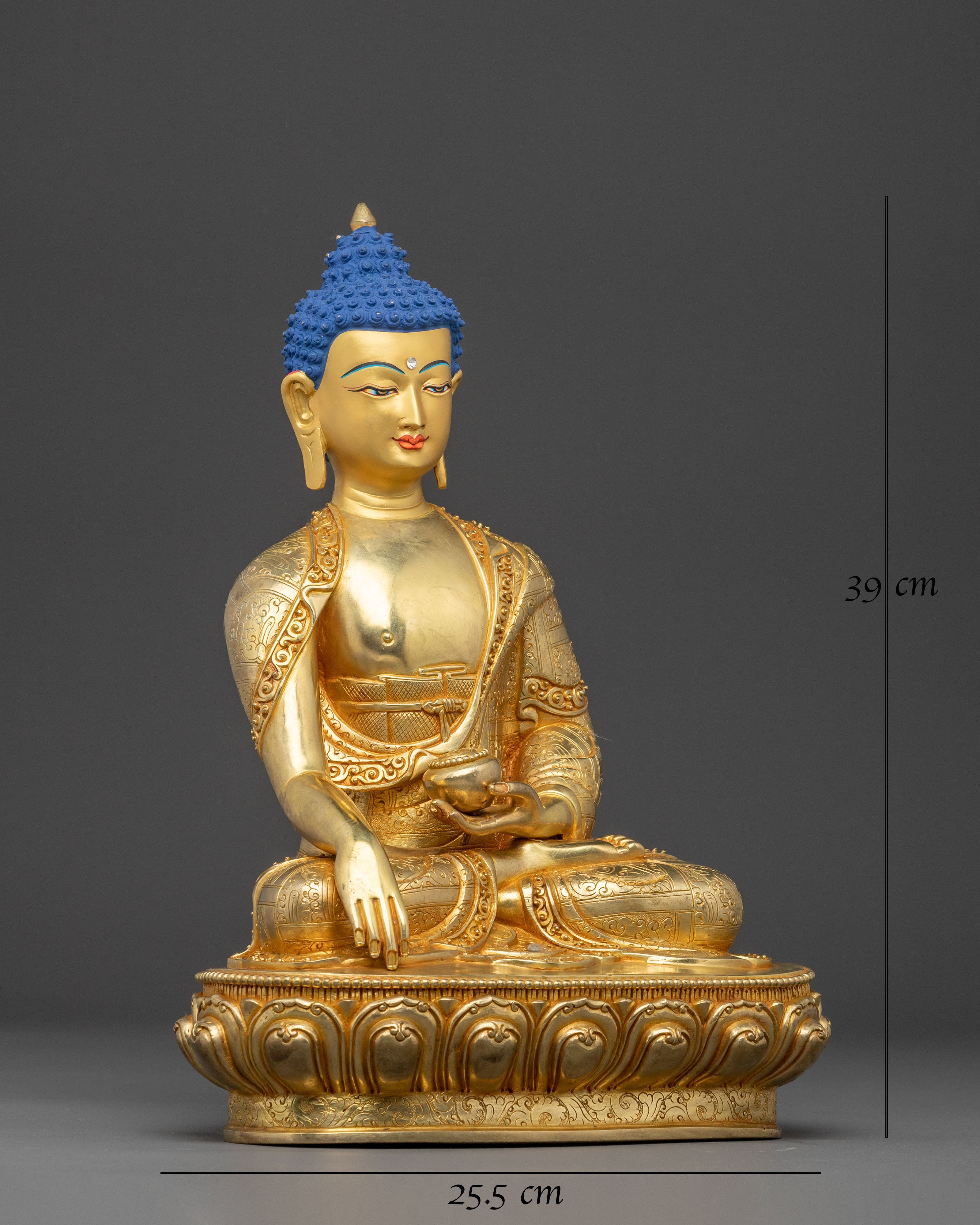 Traditional Copper Handmade Statue of Buddha Shakyamuni