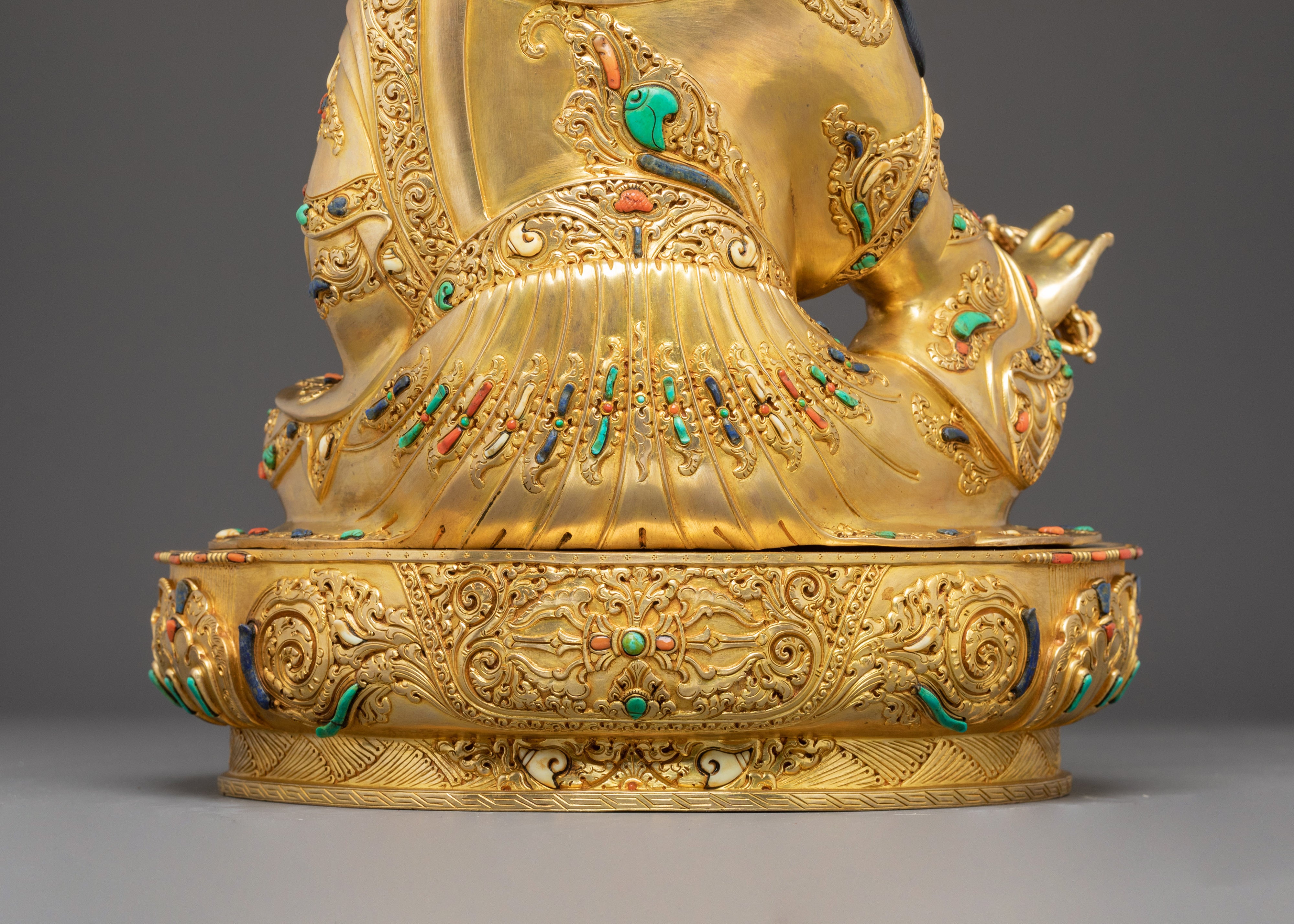 Handmade Golden Statue of Guru Padmasambhava | Tantric Master