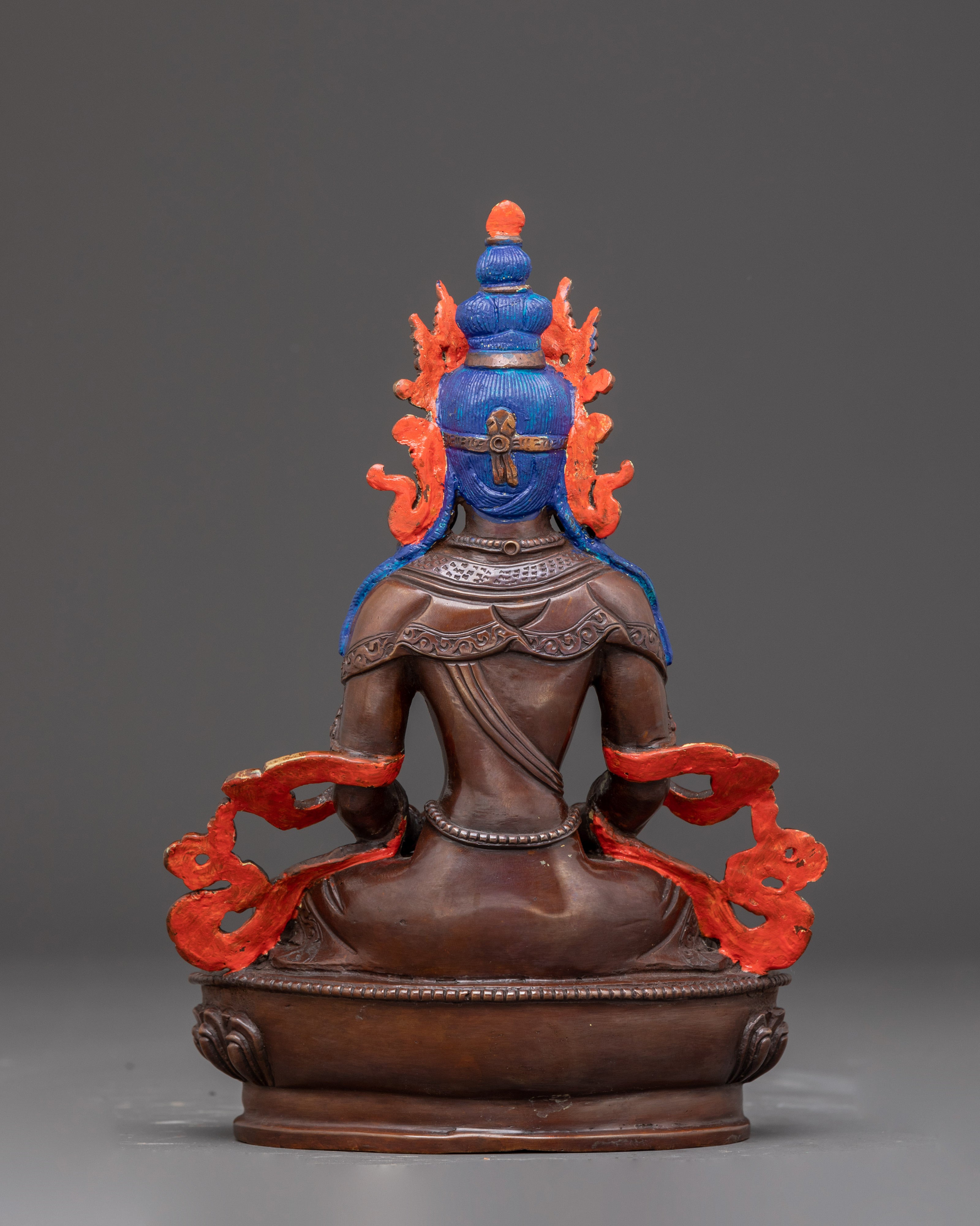 Handcrafted Tibetan Sacred Amitayus Statue | Buddha of Infinite Life