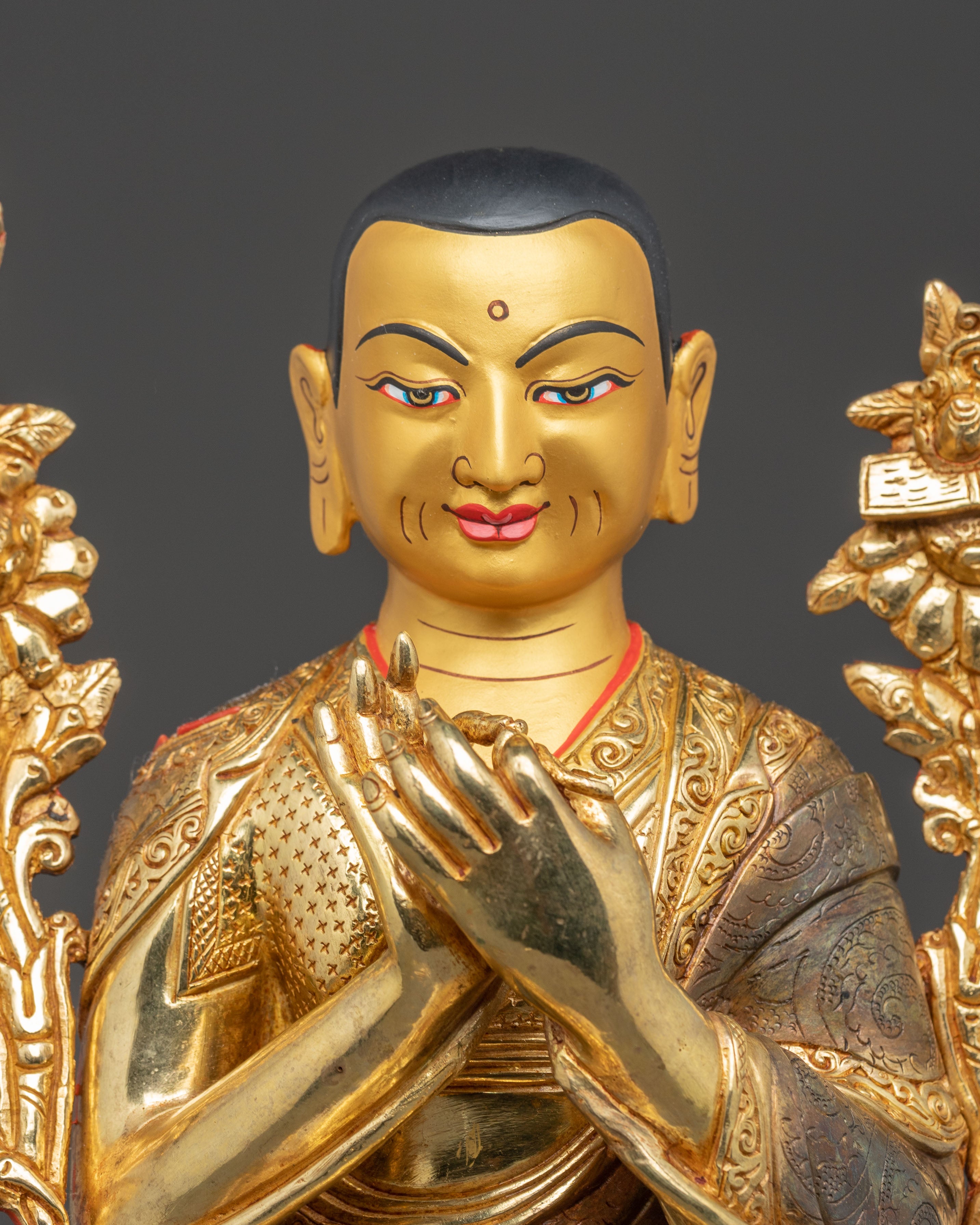 Handmade Tsongkhapa Statue Set for Meditation Decor