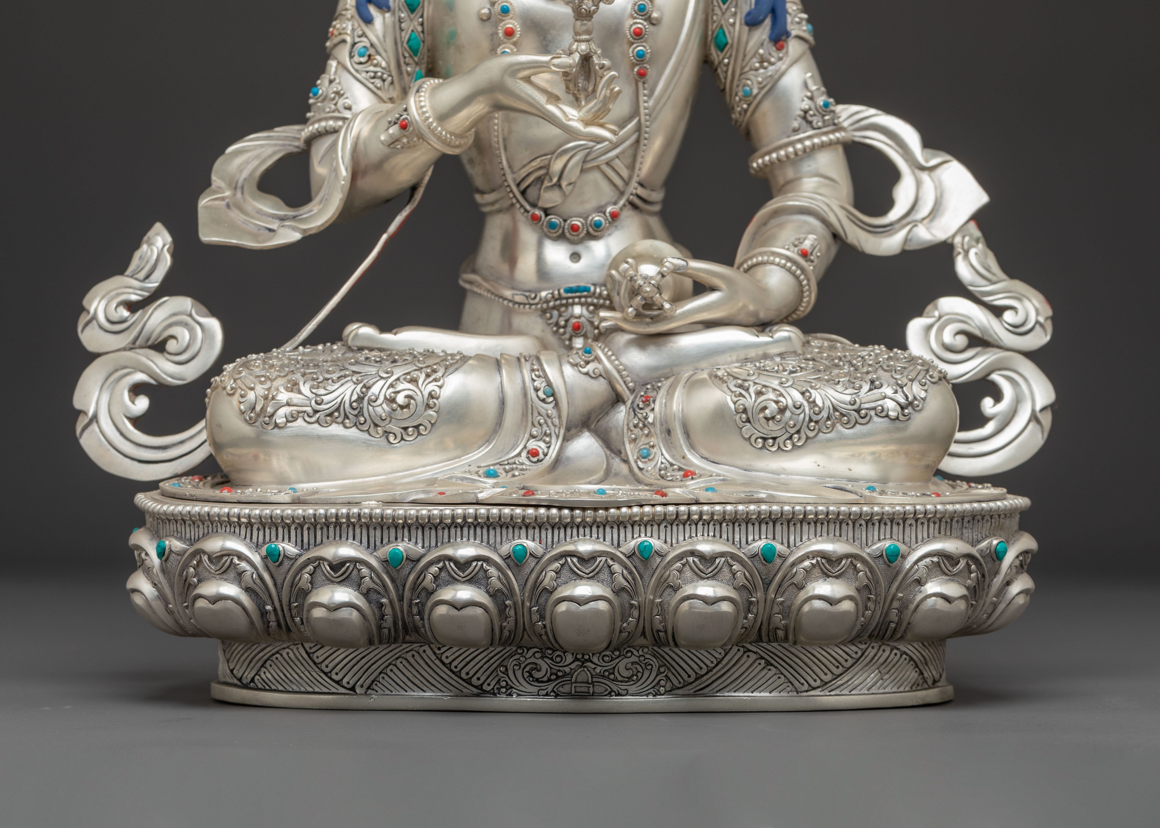 Silver Vajrasattva Statue: Bodhisattva of Purification