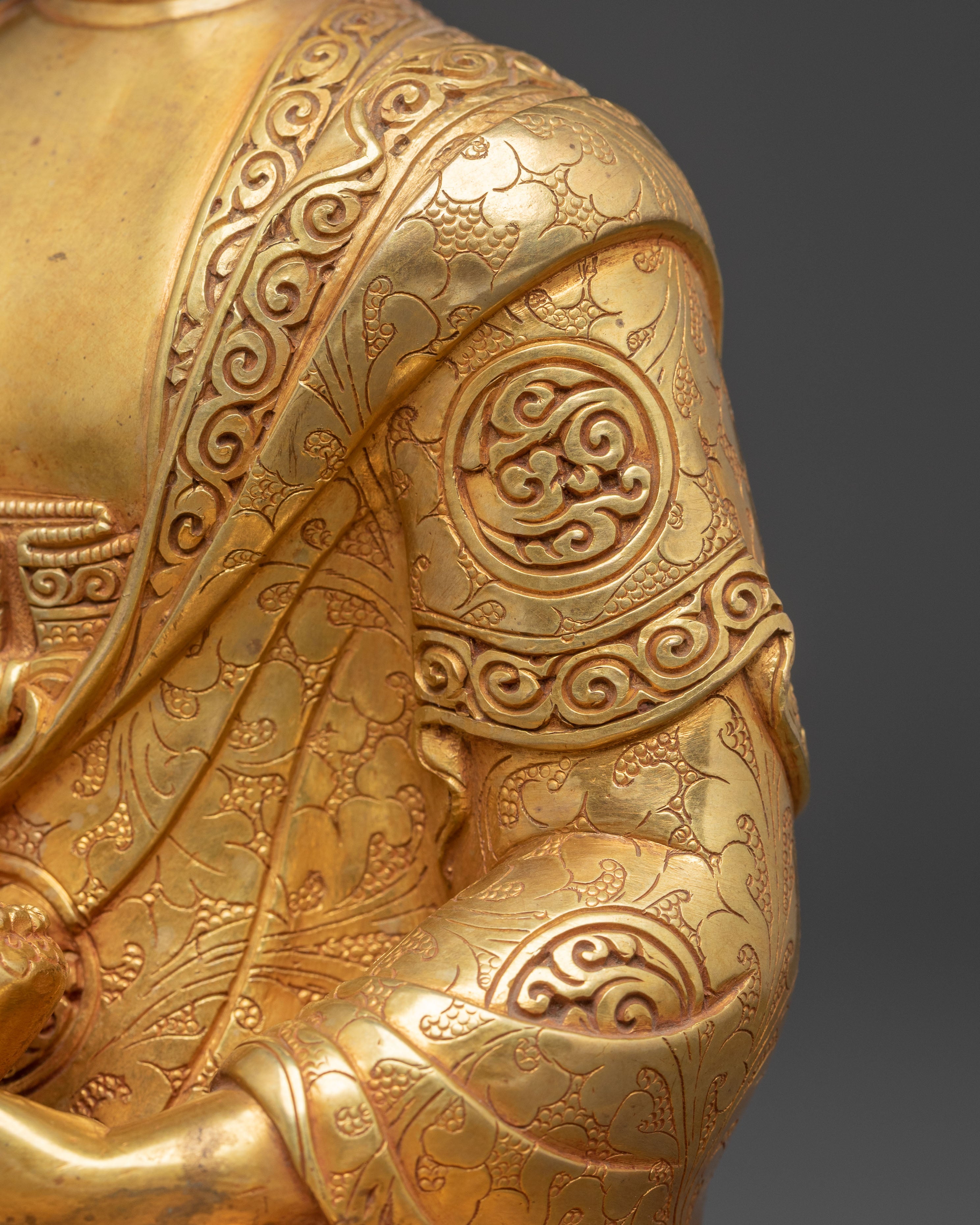 Golden Shakyamuni Buddha Copper Handmade Art | Meditation & Altar Decor