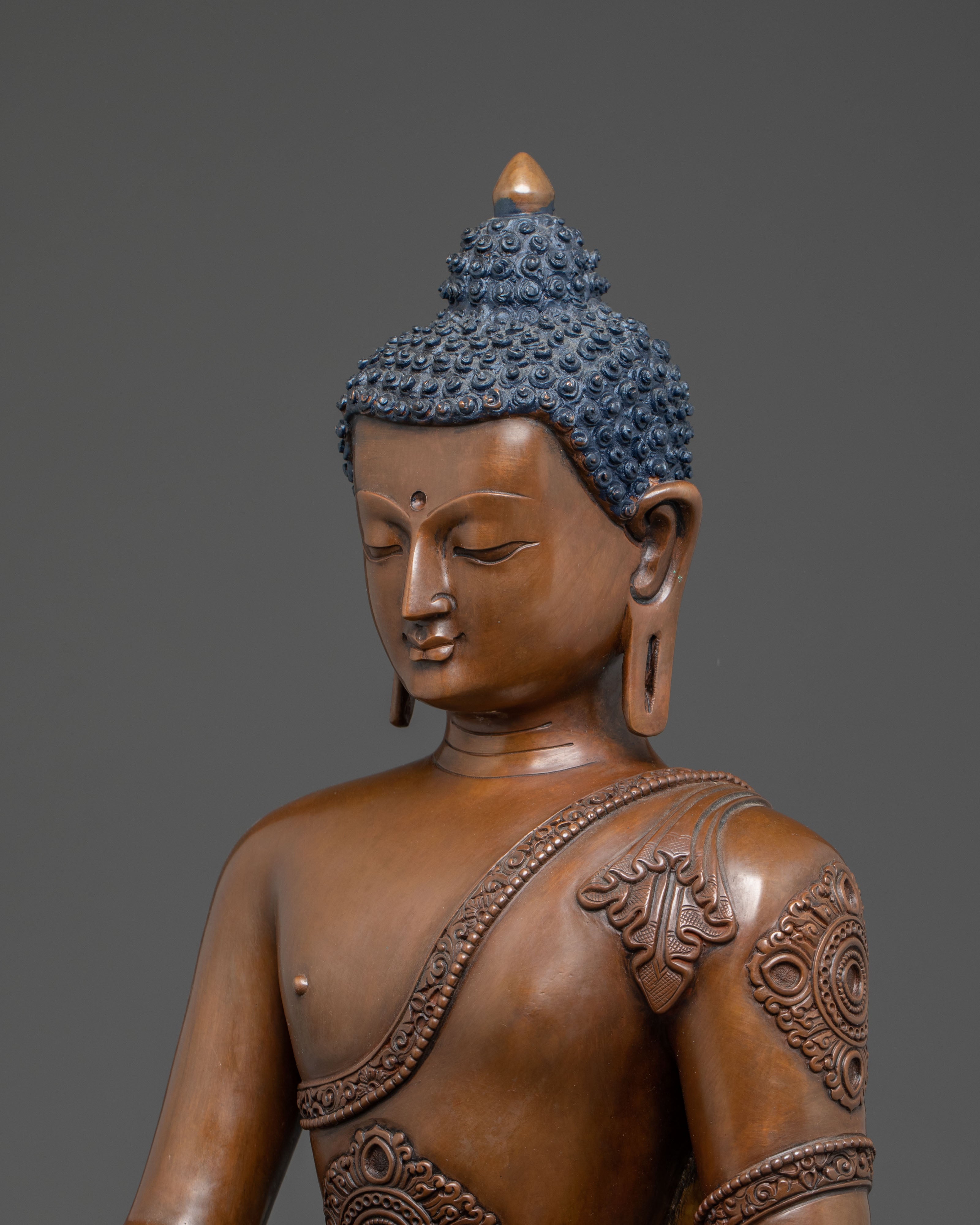 Handmade Tibetan Copper Shakyamuni Buddha Art | Himalayan Sculpture