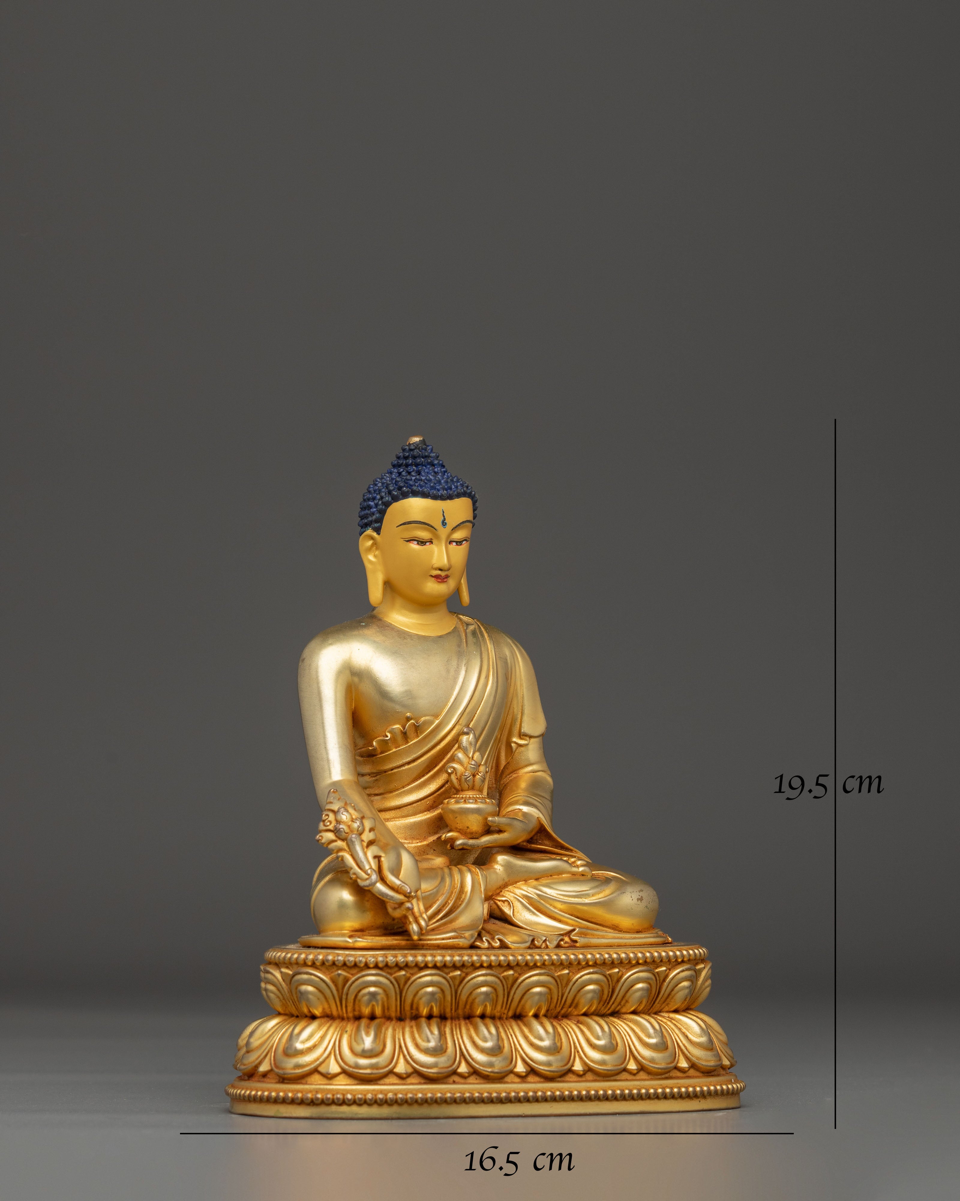 Medicine Buddha Statue for Spritual Healing | Gold Electro Plated Figurine