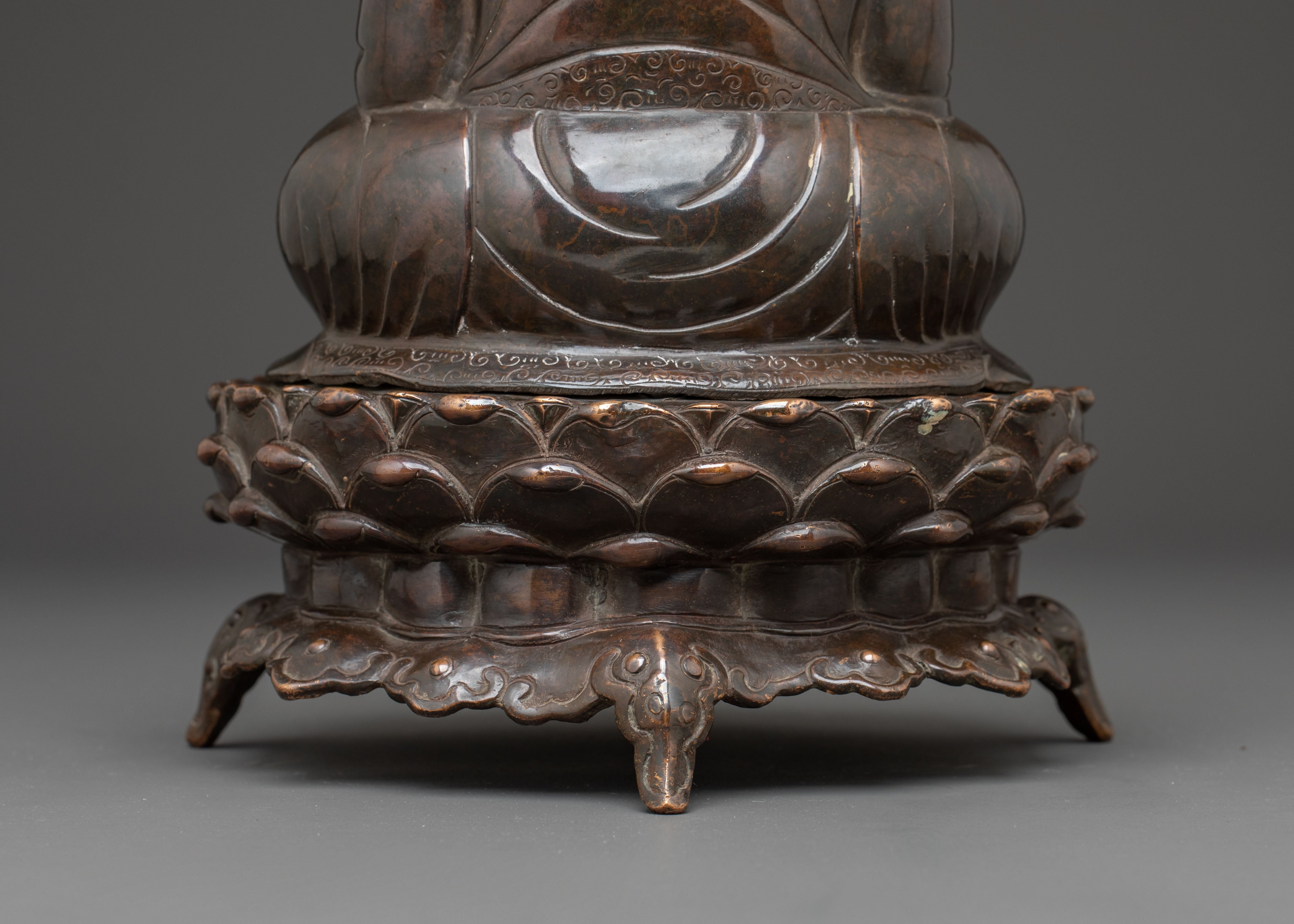Oxidized Statue of Japanese Amitabha Buddha | Traditional Art