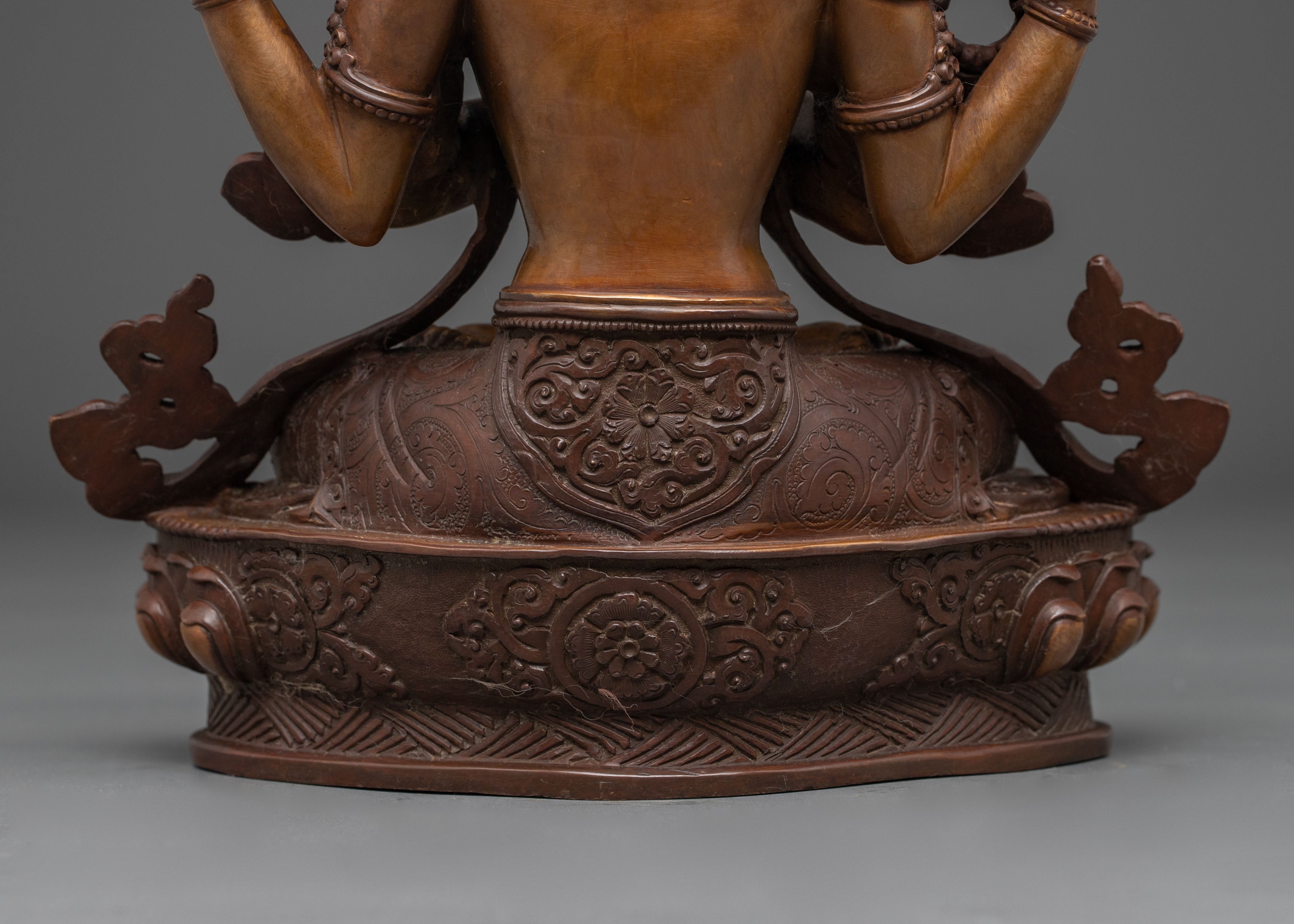 Handcrafted Compassionate Bodhisattva Avalokiteshvara Statue | Deity of Mercy and Peace