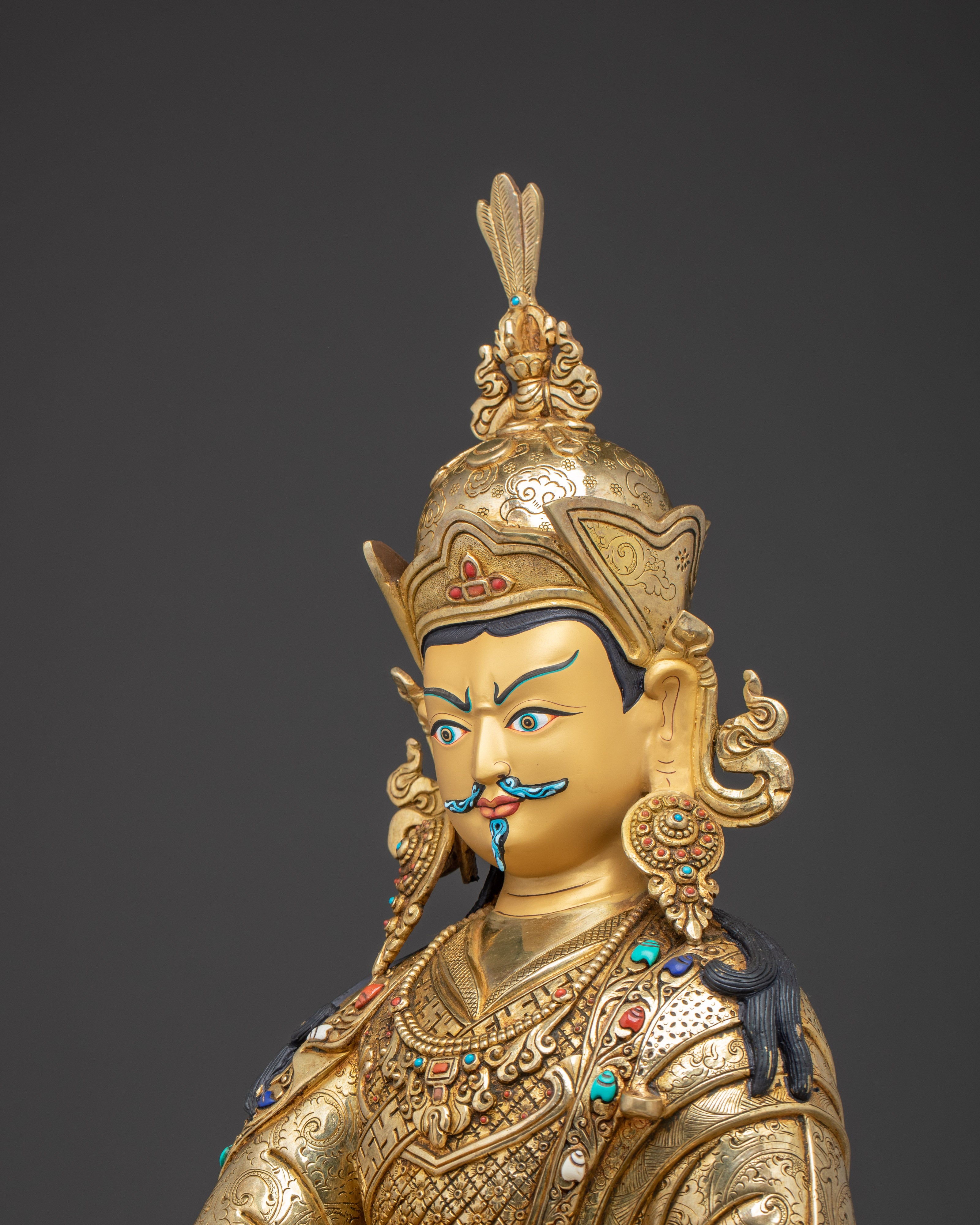 Statue Set of Shakyamuni Buddha, Green Tara, and Guru Rinpoche | Spiritual Trio