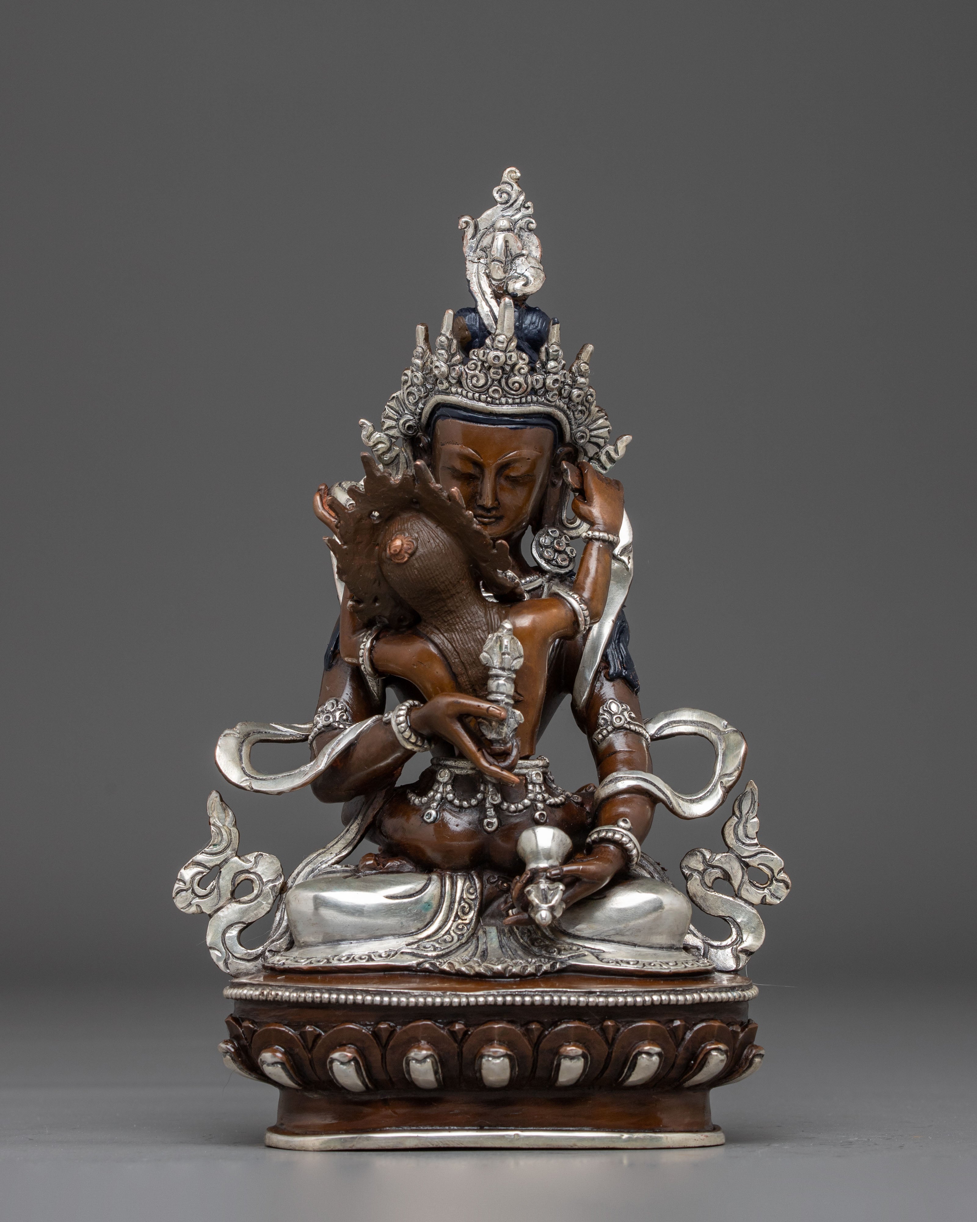 Handmade Copper Statue of Vajrasattva with Consort | Union of Wisdom