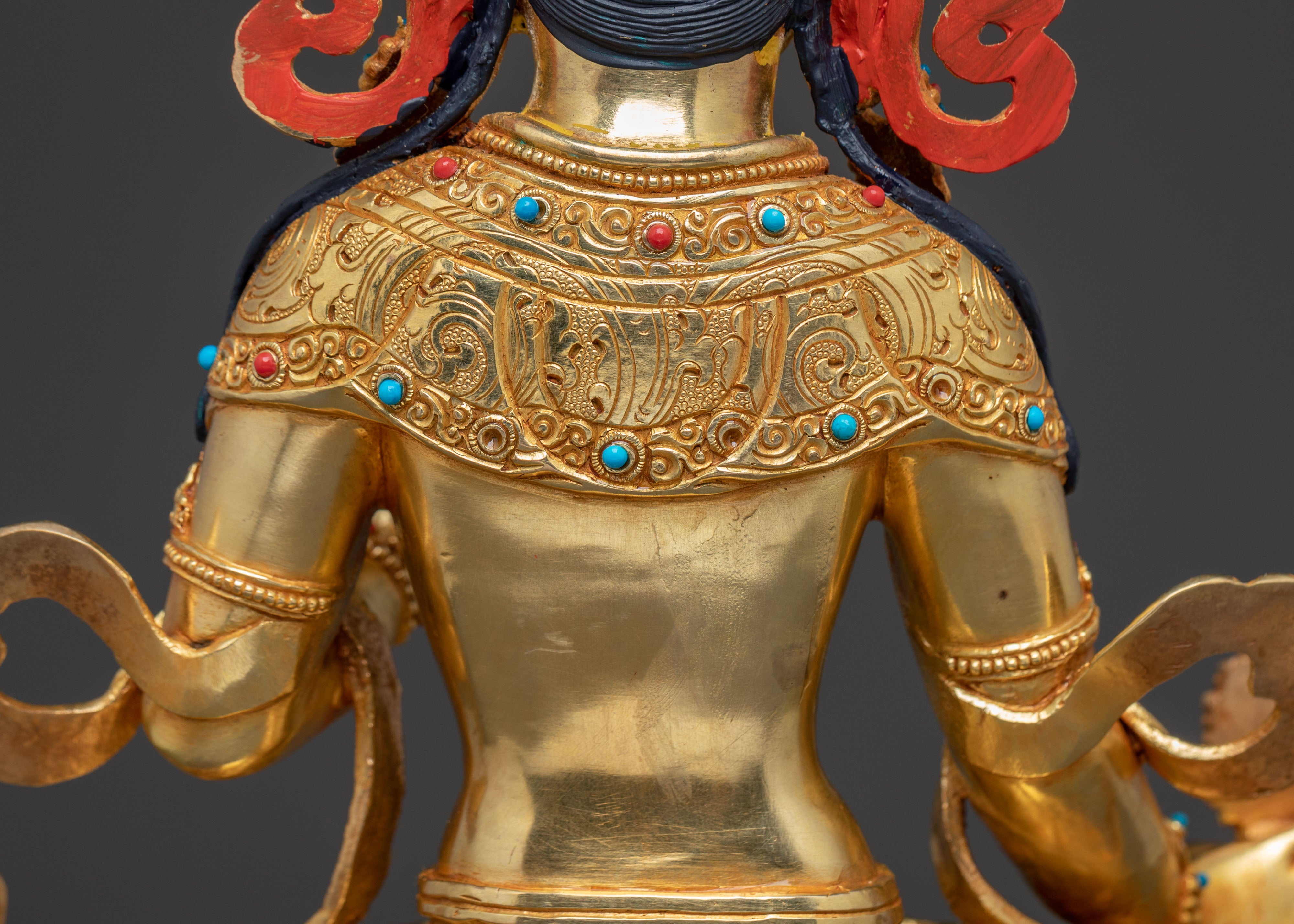 Dukar Statue: The Protector Bodhisattva | Gold Gilded Tibetan Icon