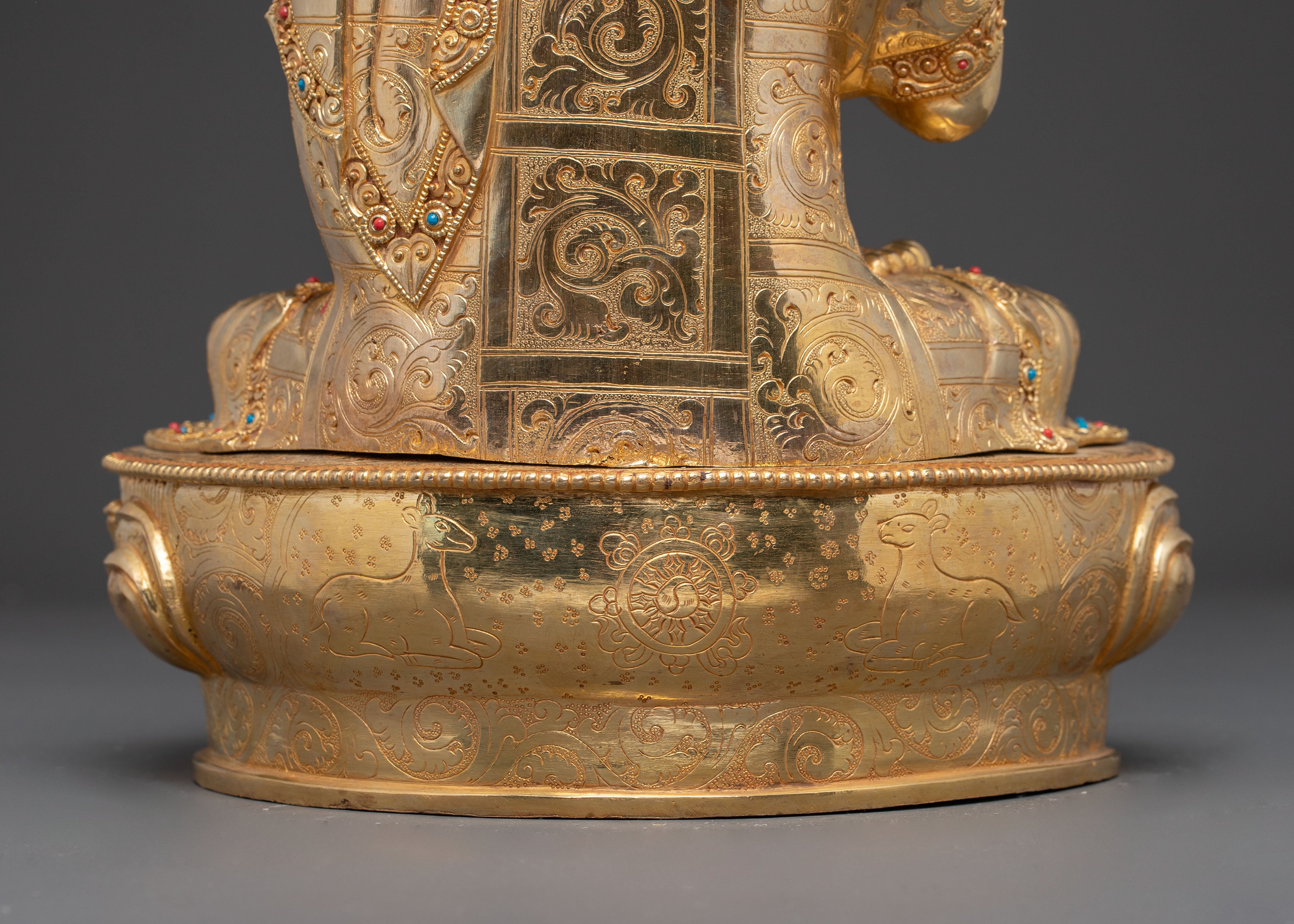 Handmade Tsongkhapa, Je Gyaltsab, and Je Khedrup Statues Set | Three Principal Masters