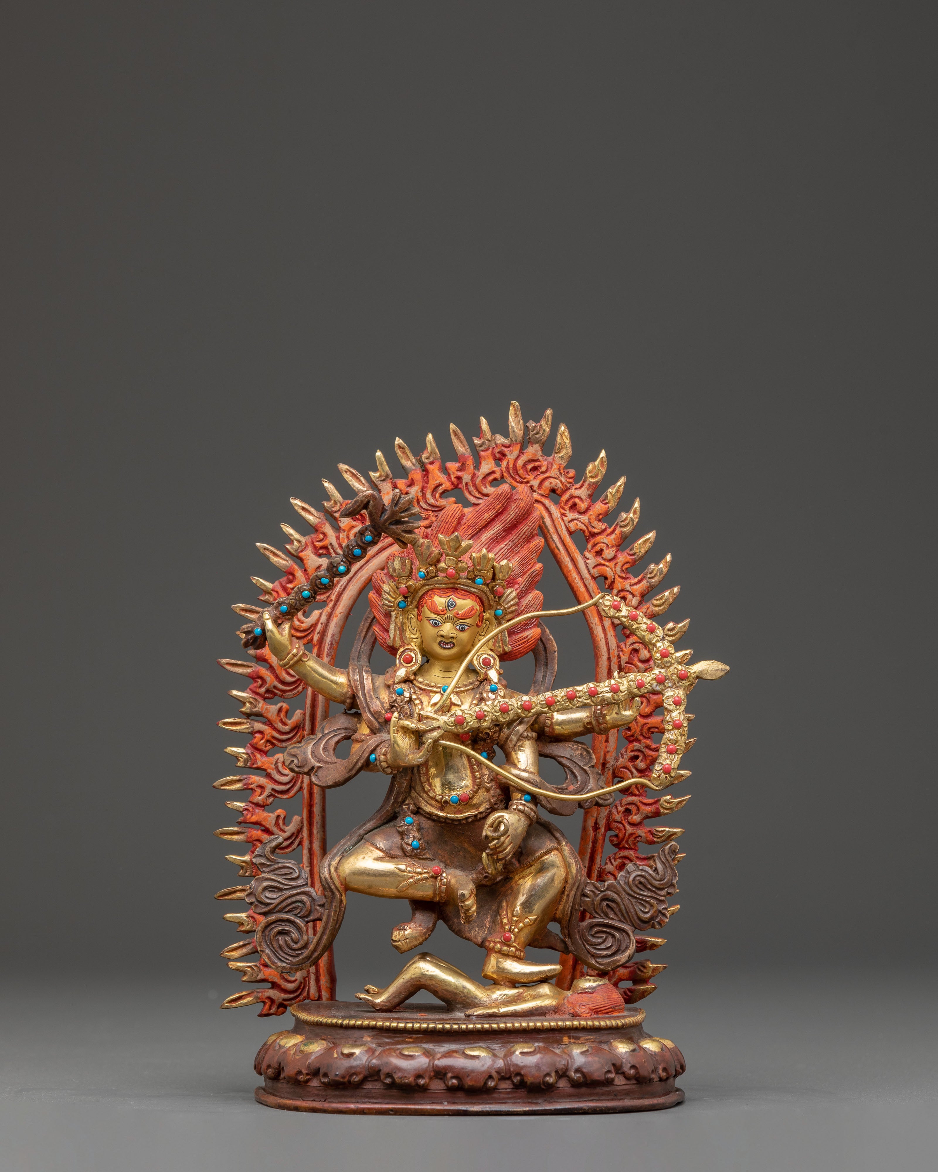 Handmade Kurukulla Golden Statue | Tantric Goddess of Attraction