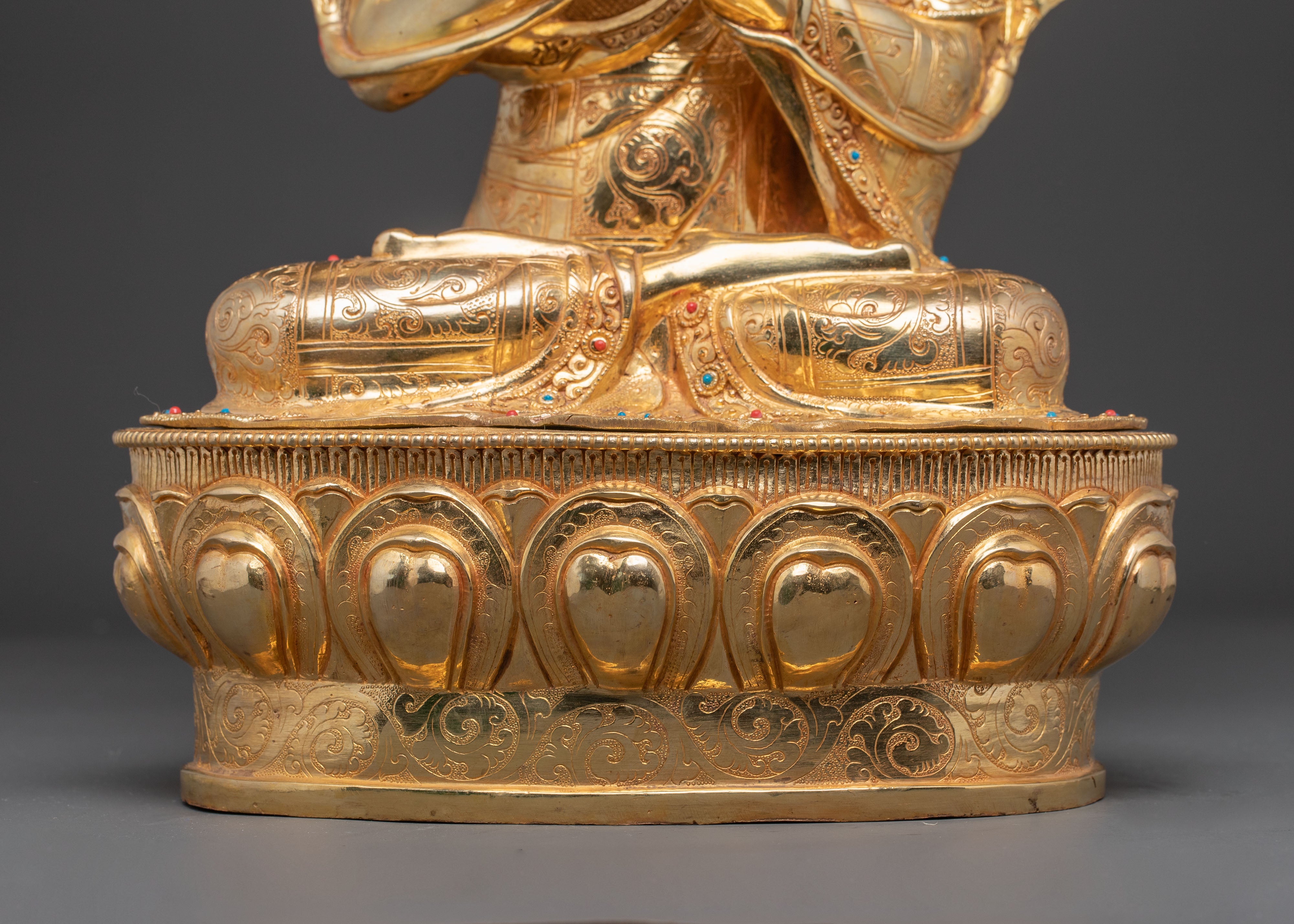Handmade Tsongkhapa, Je Gyaltsab, and Je Khedrup Statues Set | Three Principal Masters
