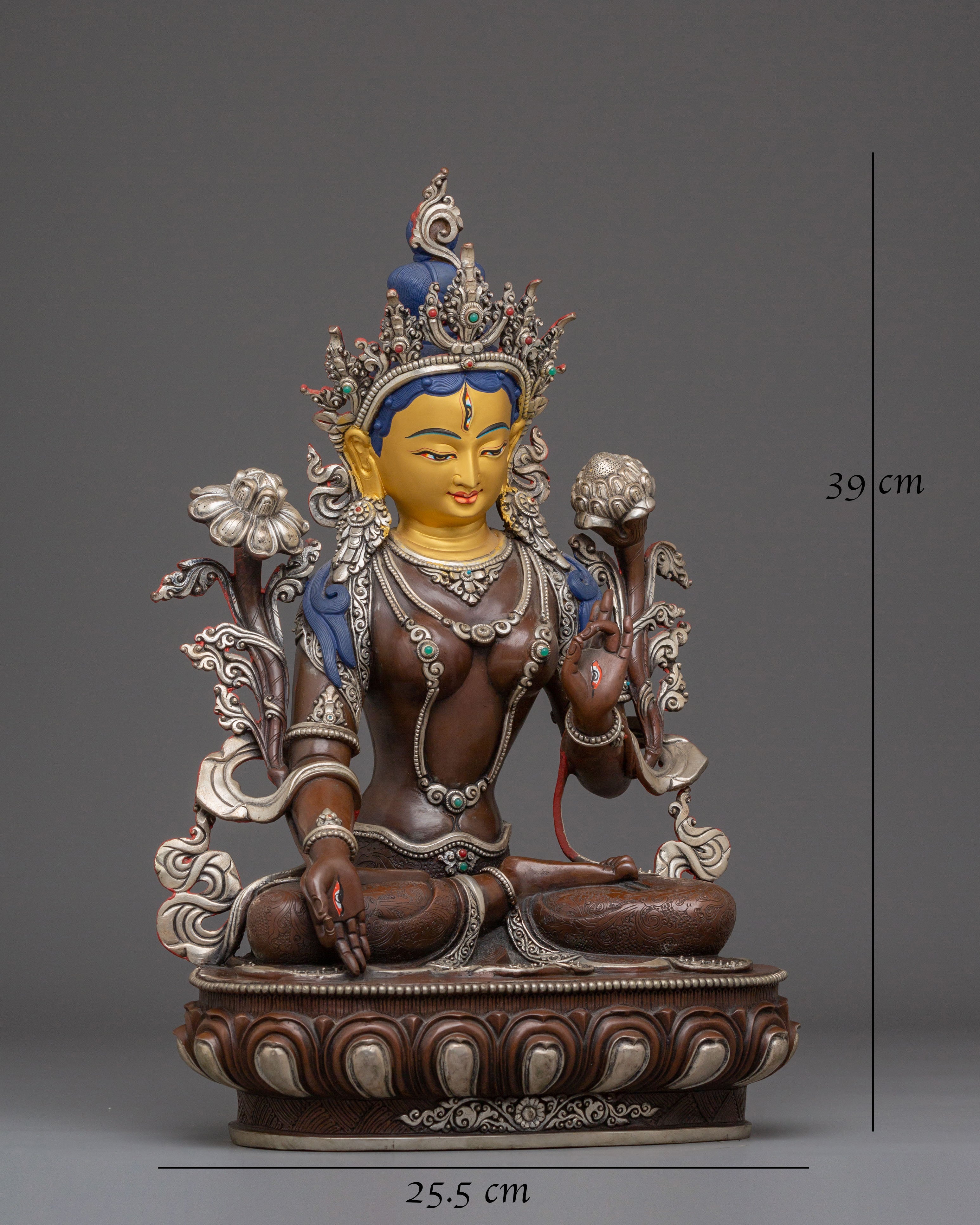 Sacred Goddess White Tara Handmade Statue