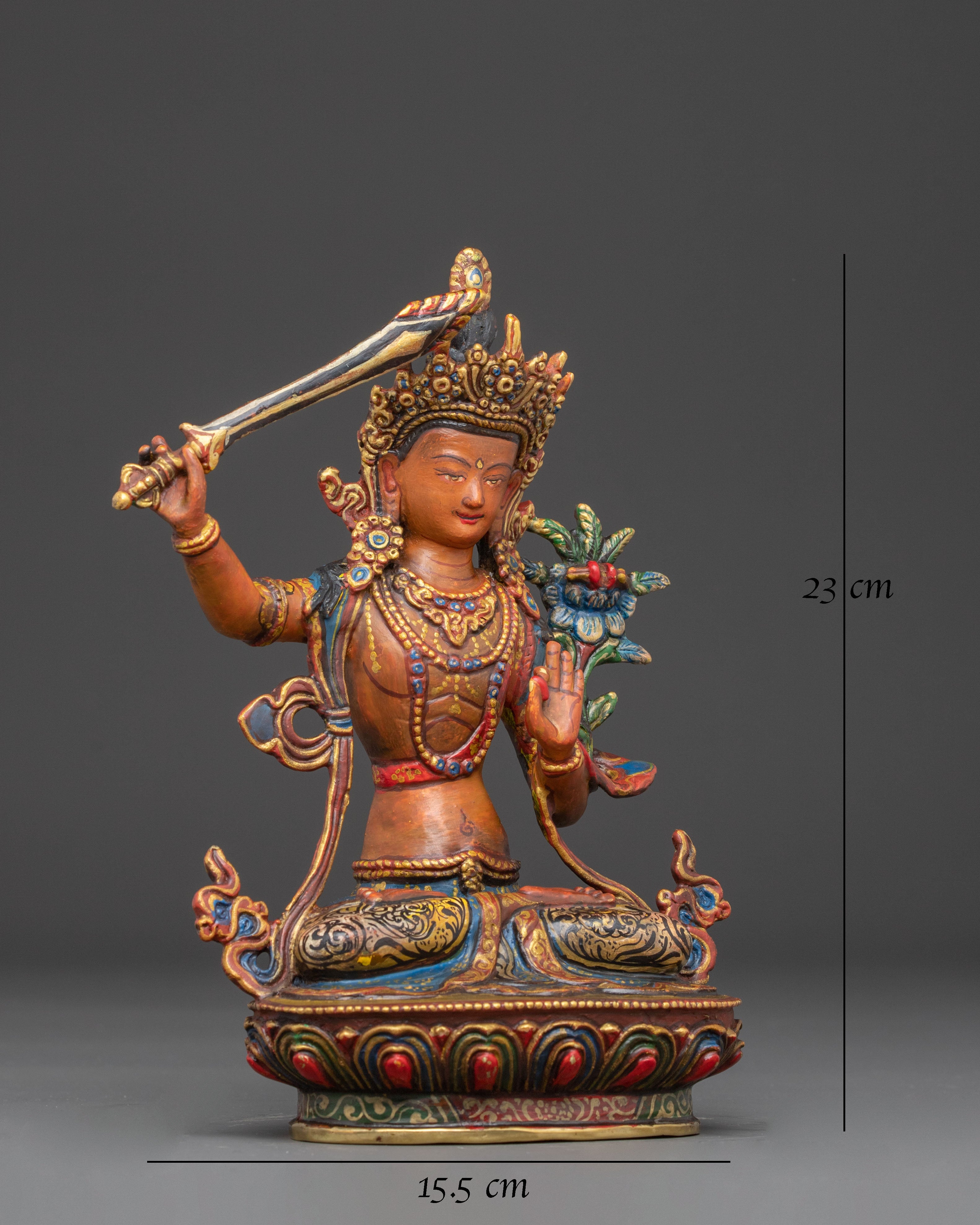 Manjushri Figurine, Sword of Wisdom | Sculpture of the Bodhisattva