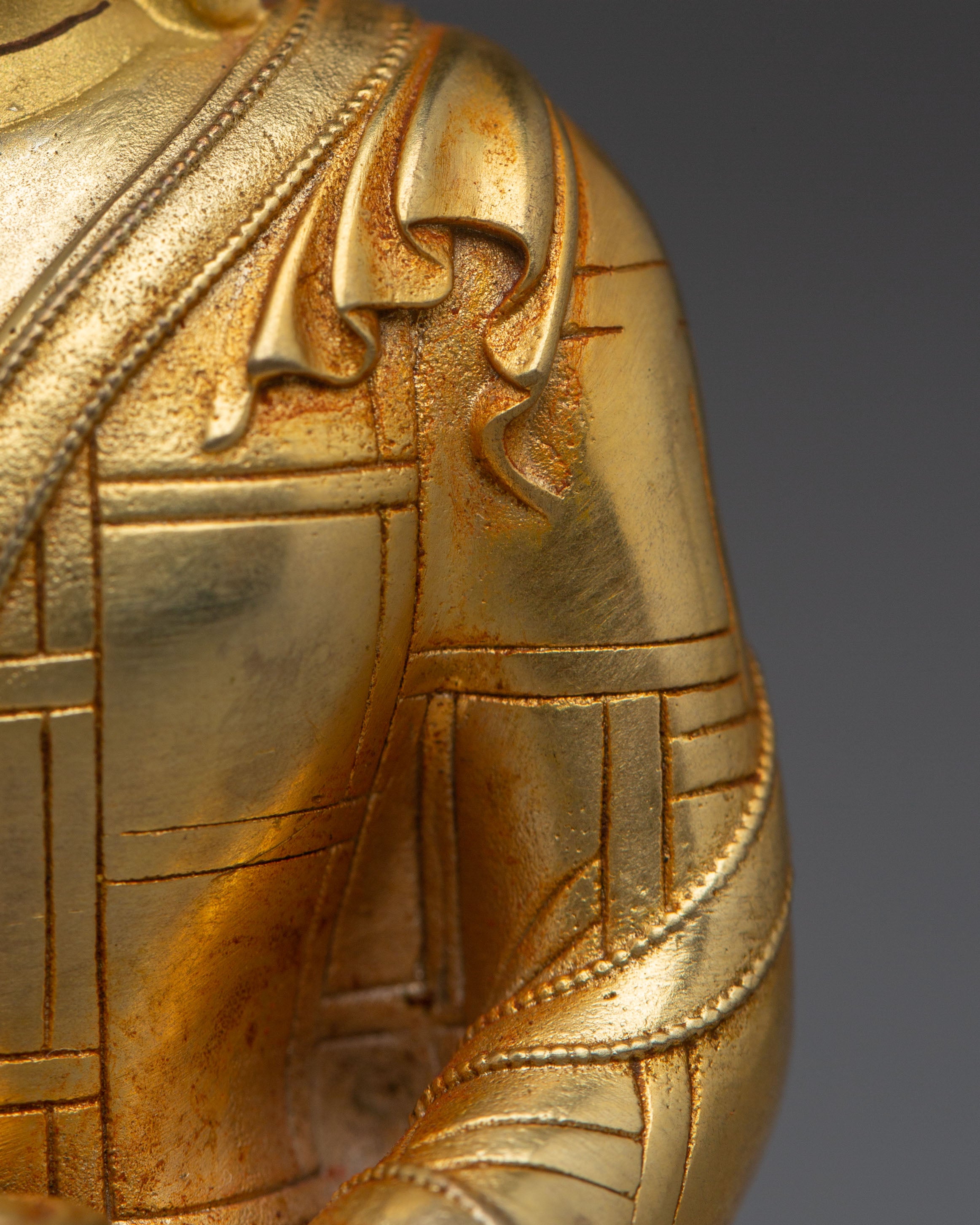 Machine-Made Golden Statue of Amitabha Buddha | Altar Decor