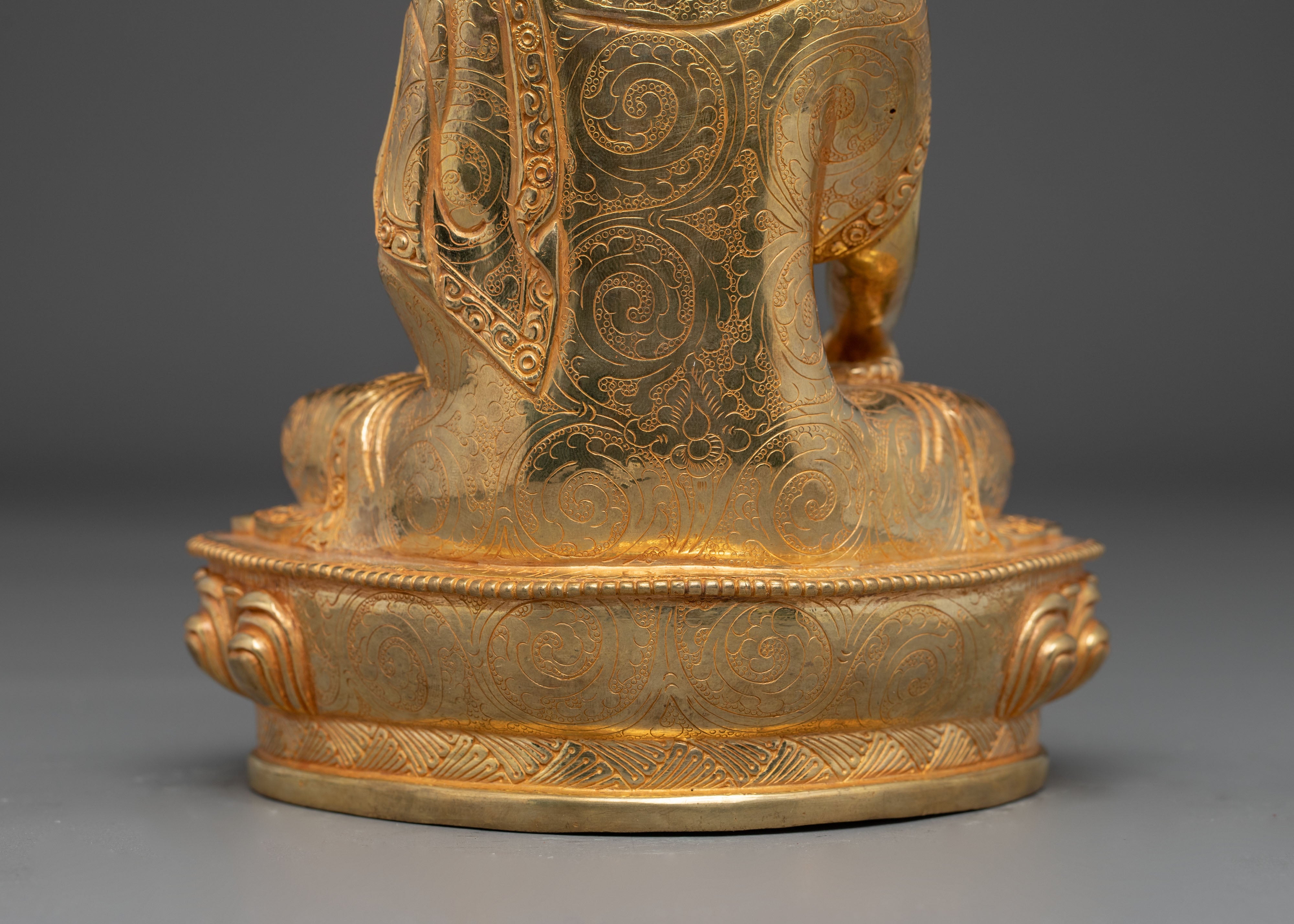 Handmade Tibetan Golden Shakyamuni Buddha Copper Art