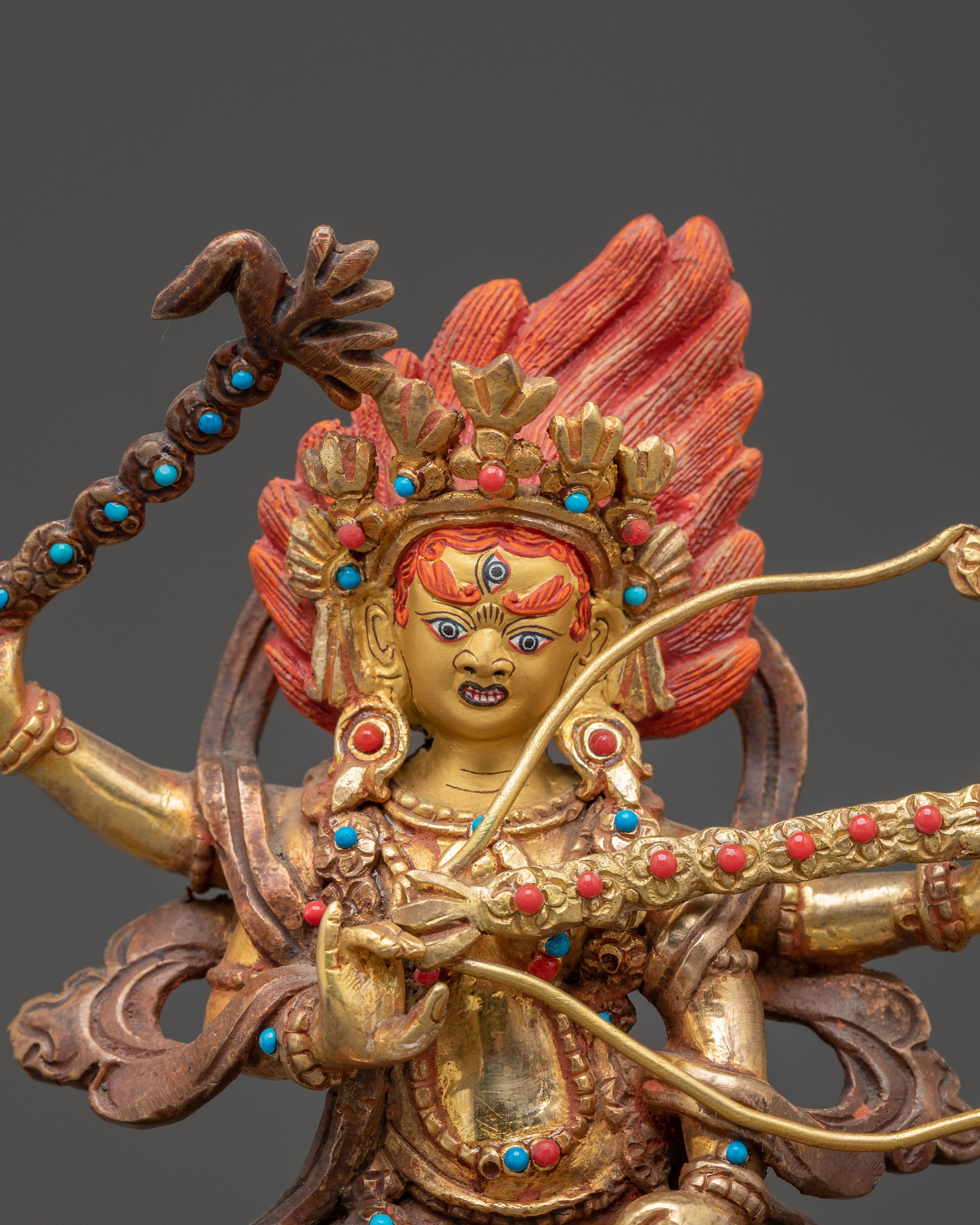 Handmade Kurukulla Golden Statue | Tantric Goddess of Attraction