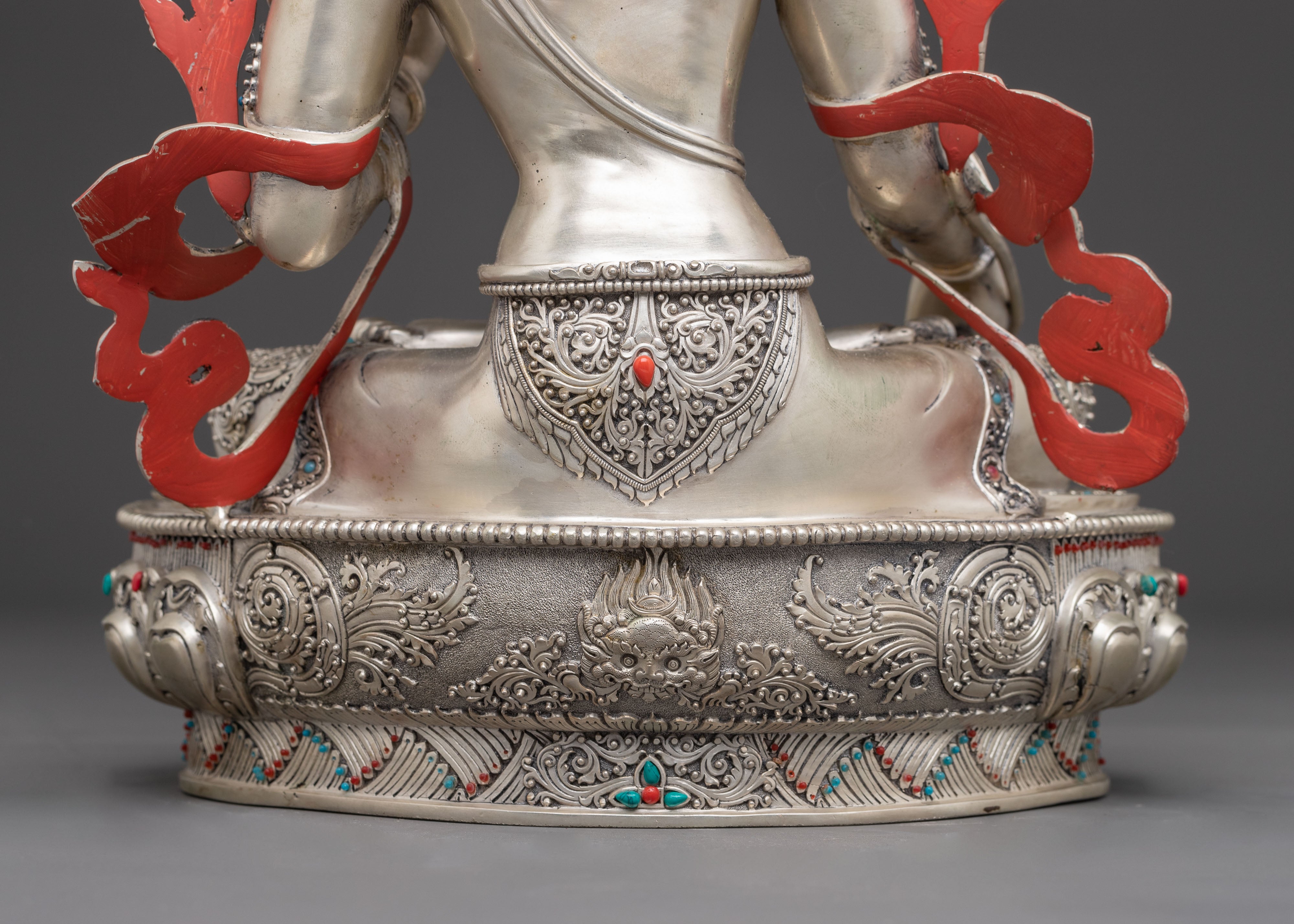 Silver White Tara Figurine: Tibetan Healing Deity | Meditation & Altar Decor
