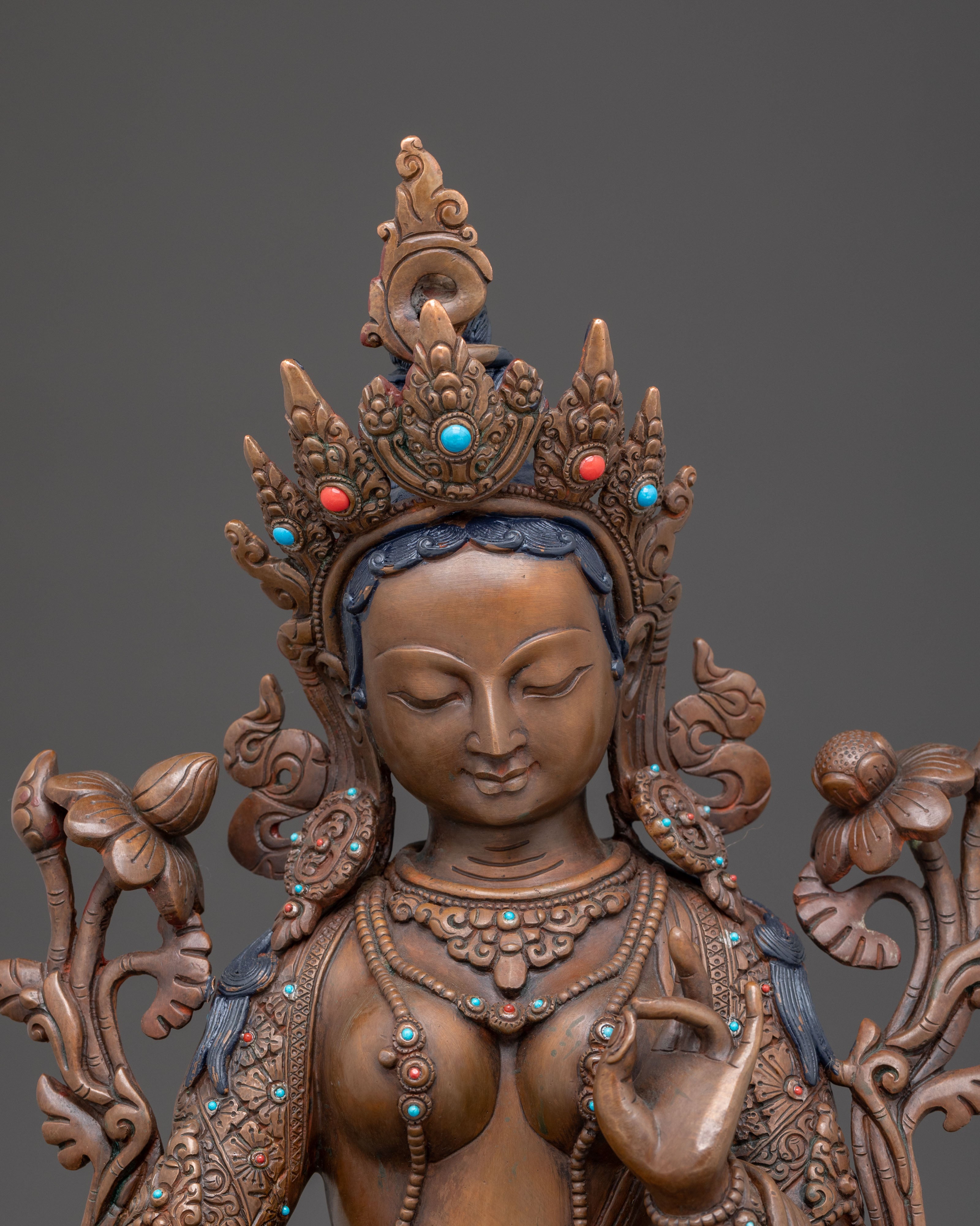 Mother Green Tara Handmade Art | Protector Goddess