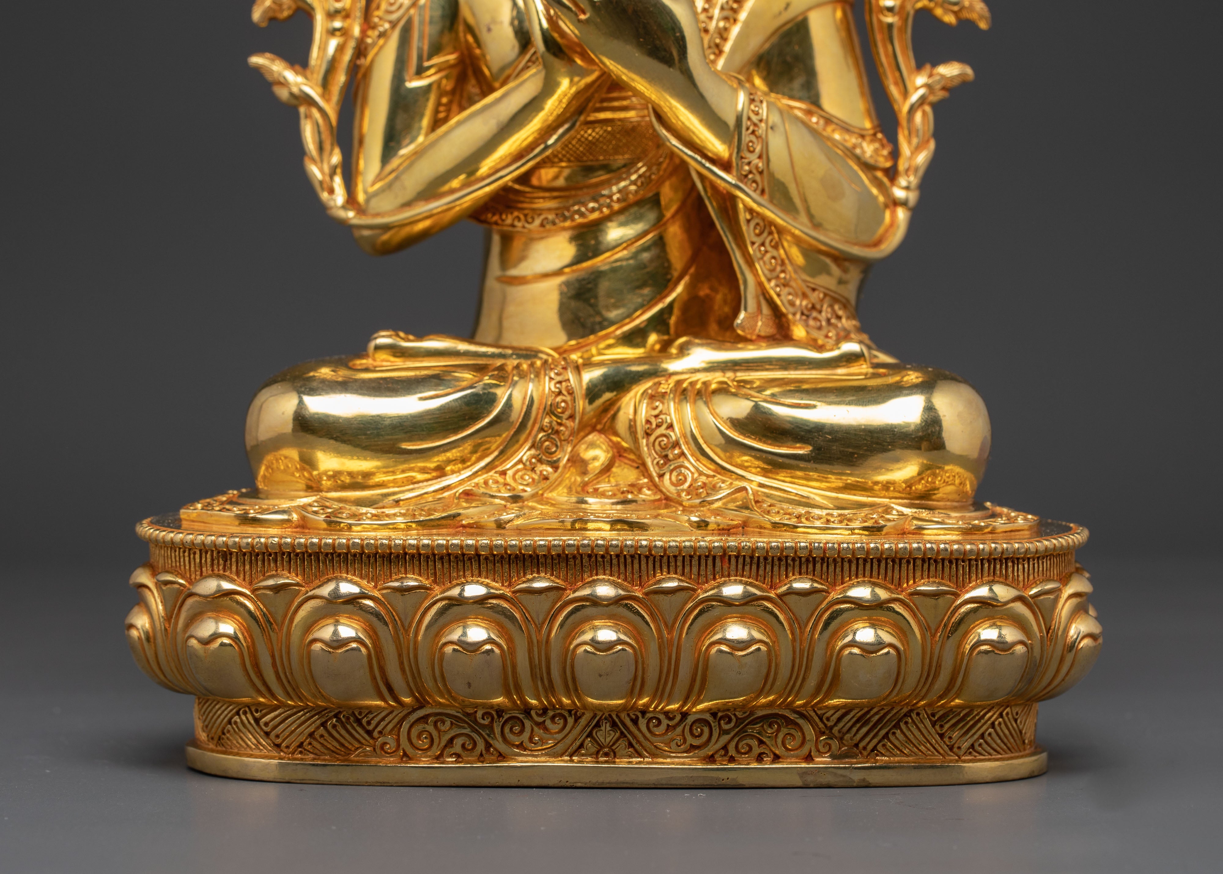 Handmade Buddhist Guru Tshongkhapa Sculpture | Tibetan Buddhist Master