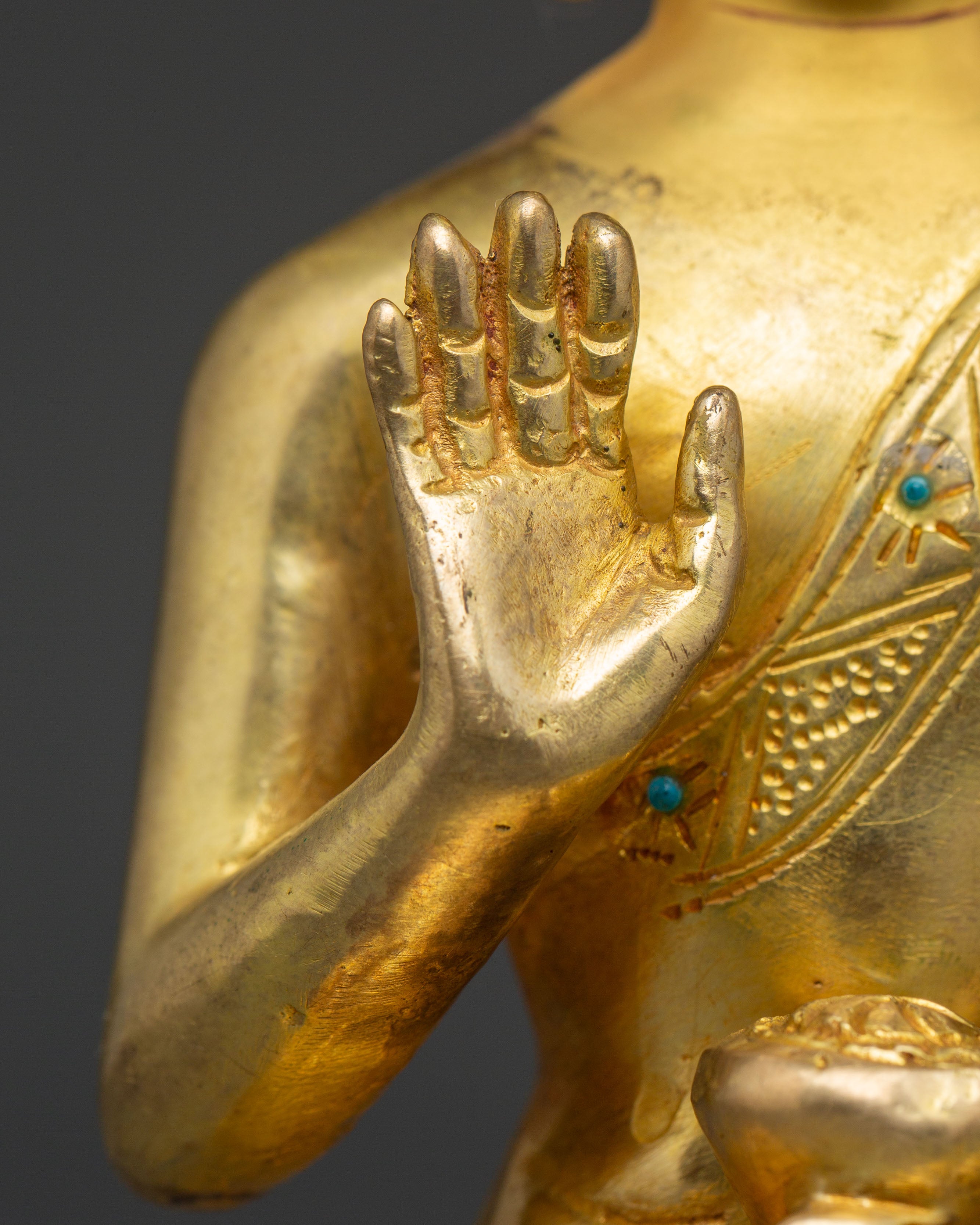 Buddhist Spiritual Amoghasiddhi Sculpture | Tibetan Deity of Fearlessness