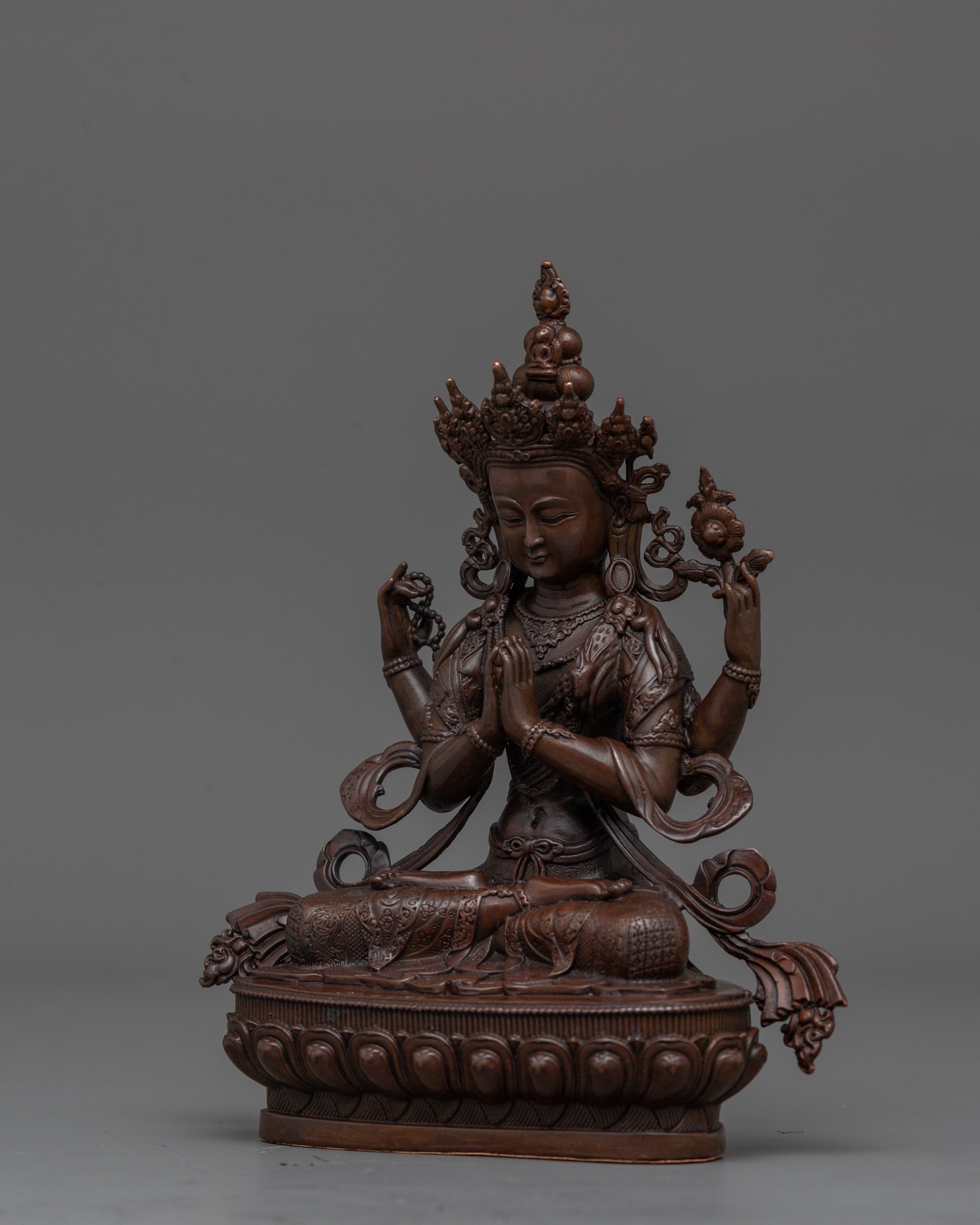 Traditional Statue of Bodhisattva of Compassion Avalokiteshvara | Symbol of Mercy