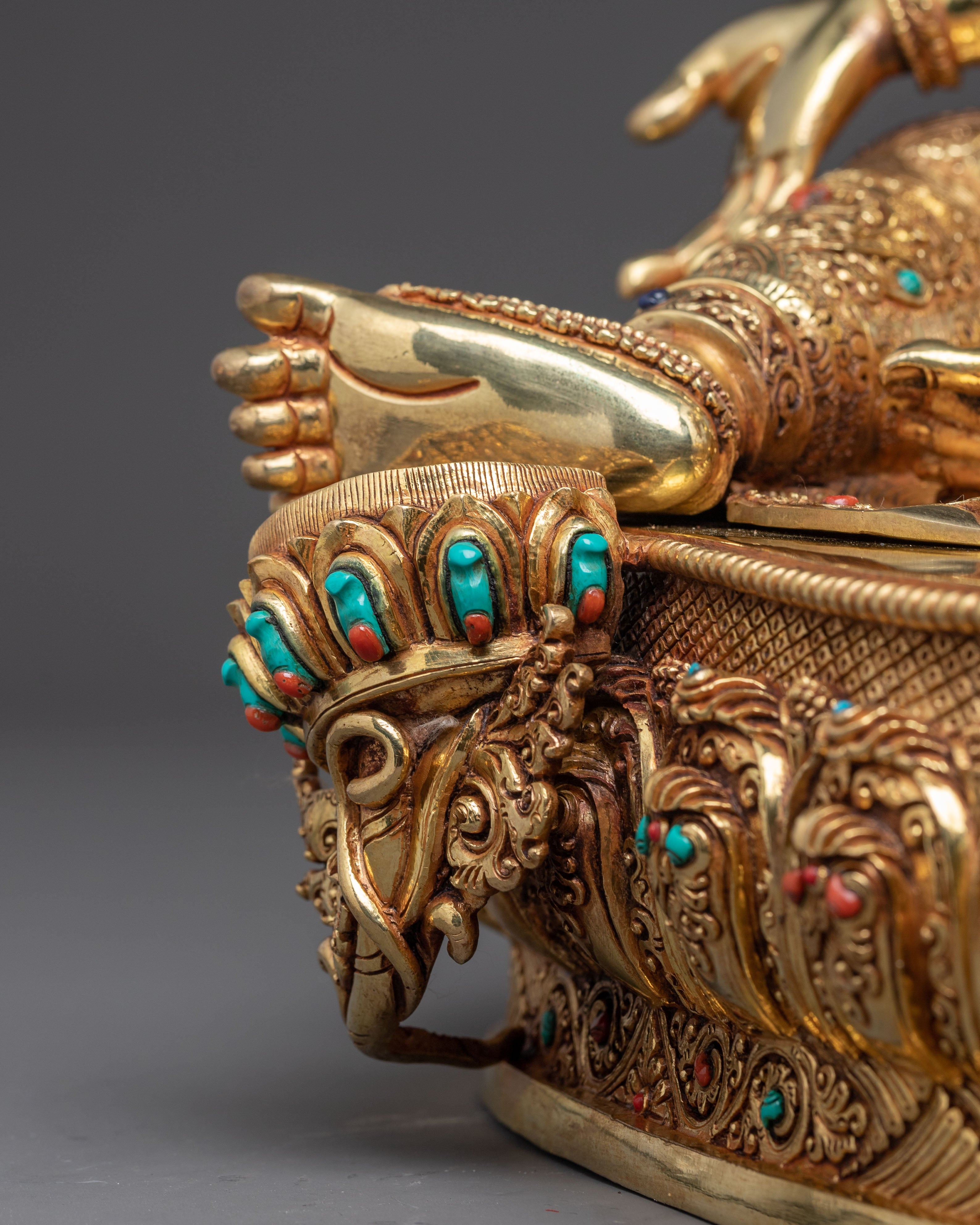 Himalayan Green Tara Golden Statue | Female Bodhisattva