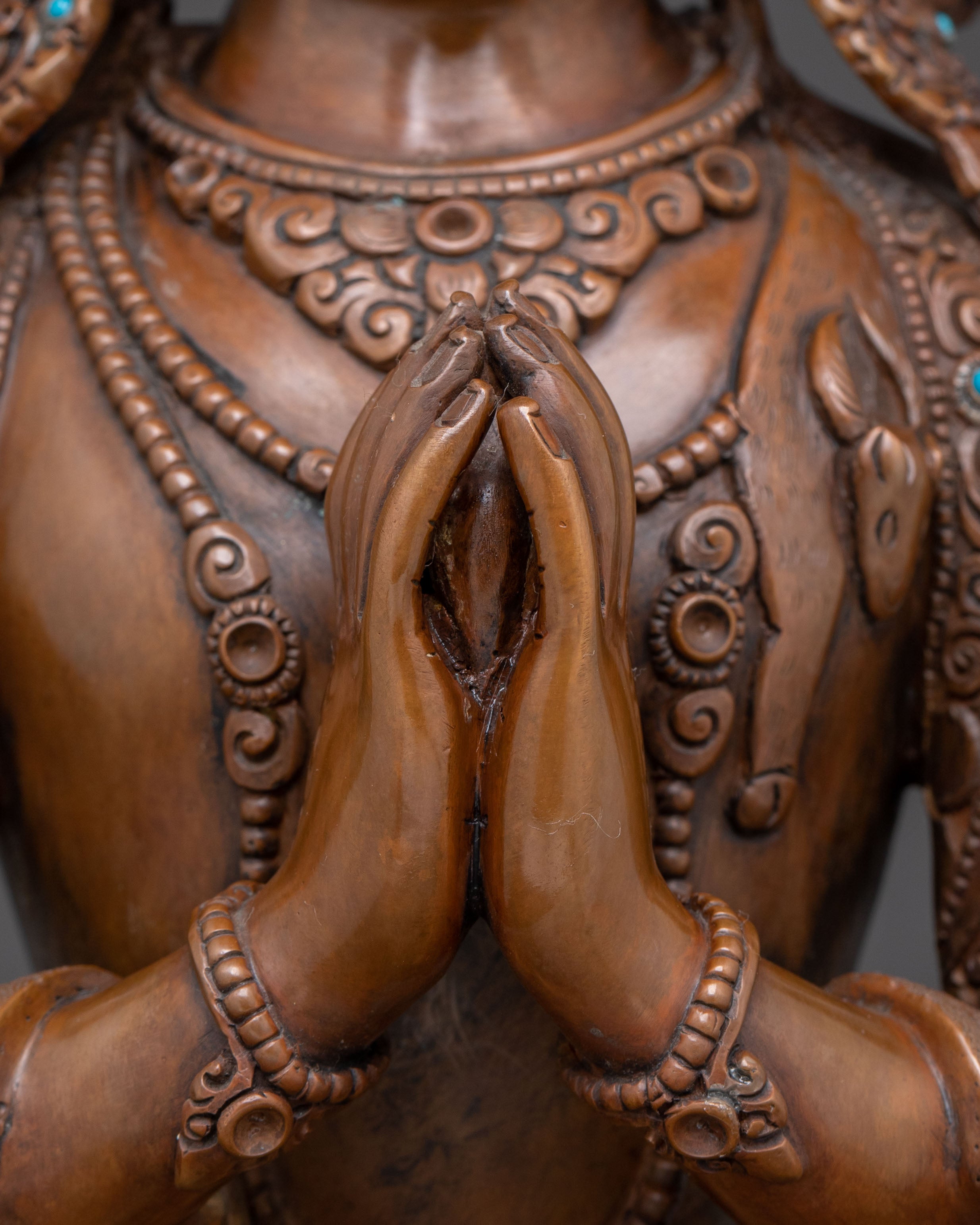 Oxidized Handmade Statue of Bodhisattva Chenrezig | Guardian of Compassion