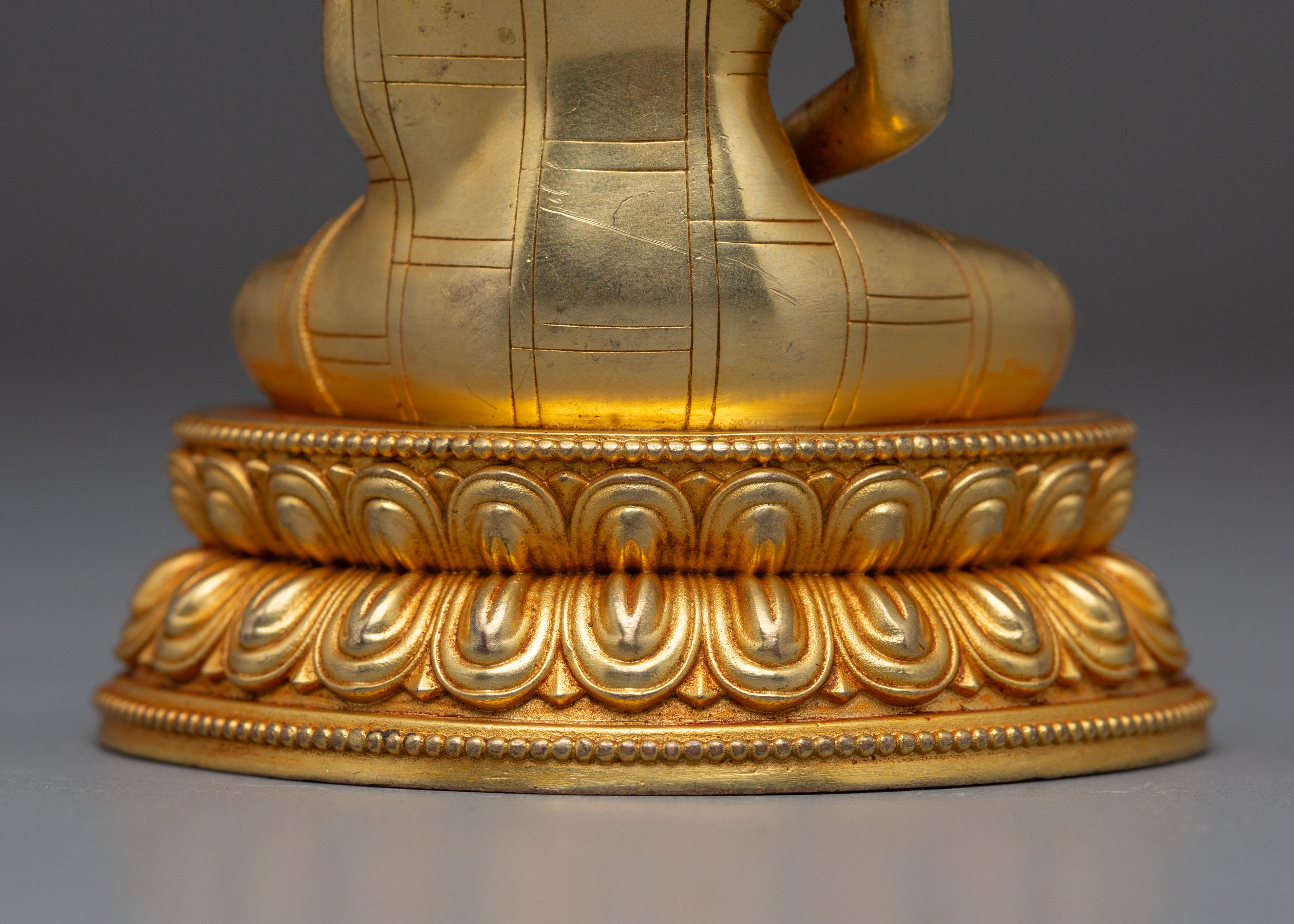 Machine-Made Golden Statue of Amitabha Buddha | Altar Decor