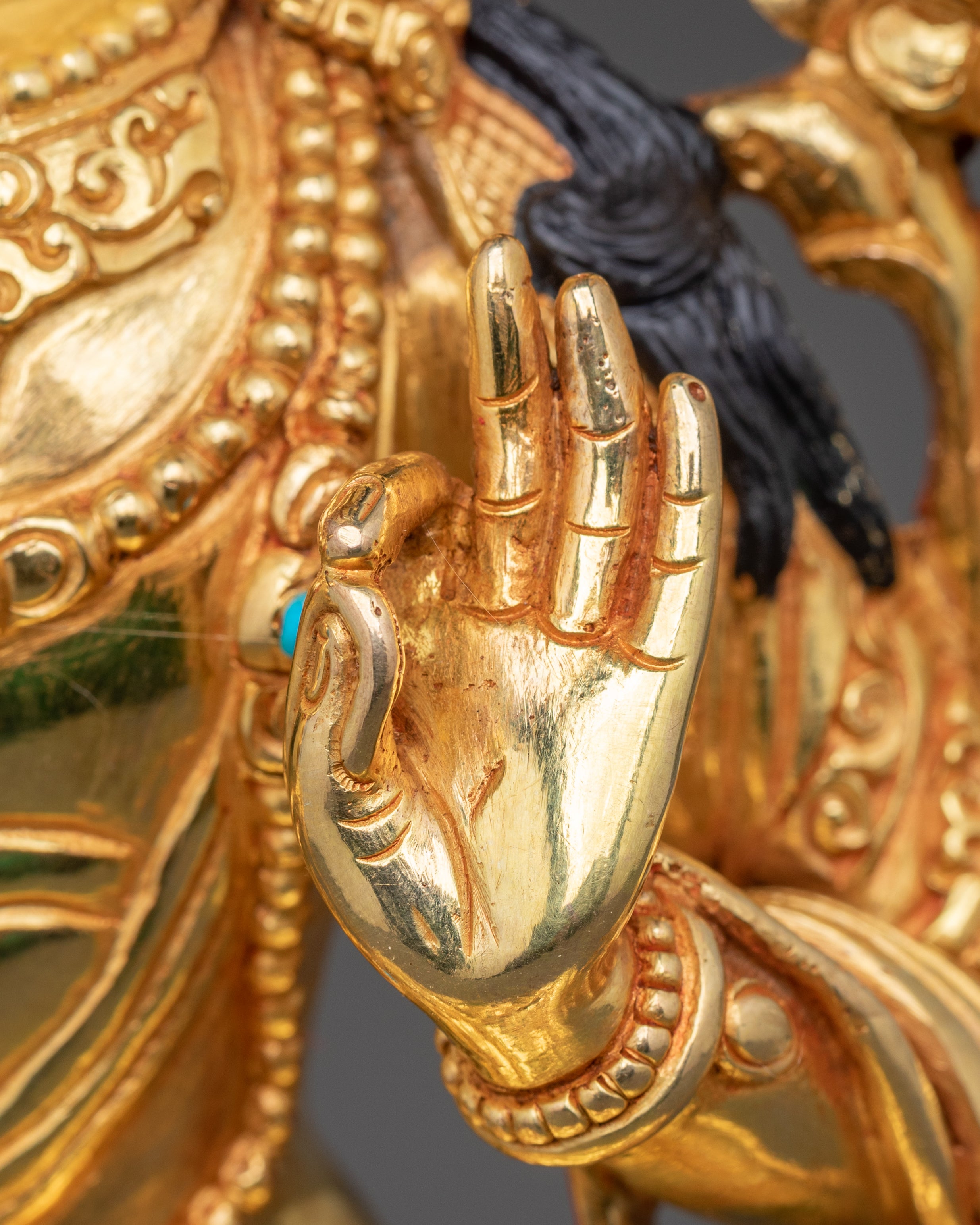 Handmade Buddhist Copper Statue of Bodhisattva Manjushri | Wisdom Deity