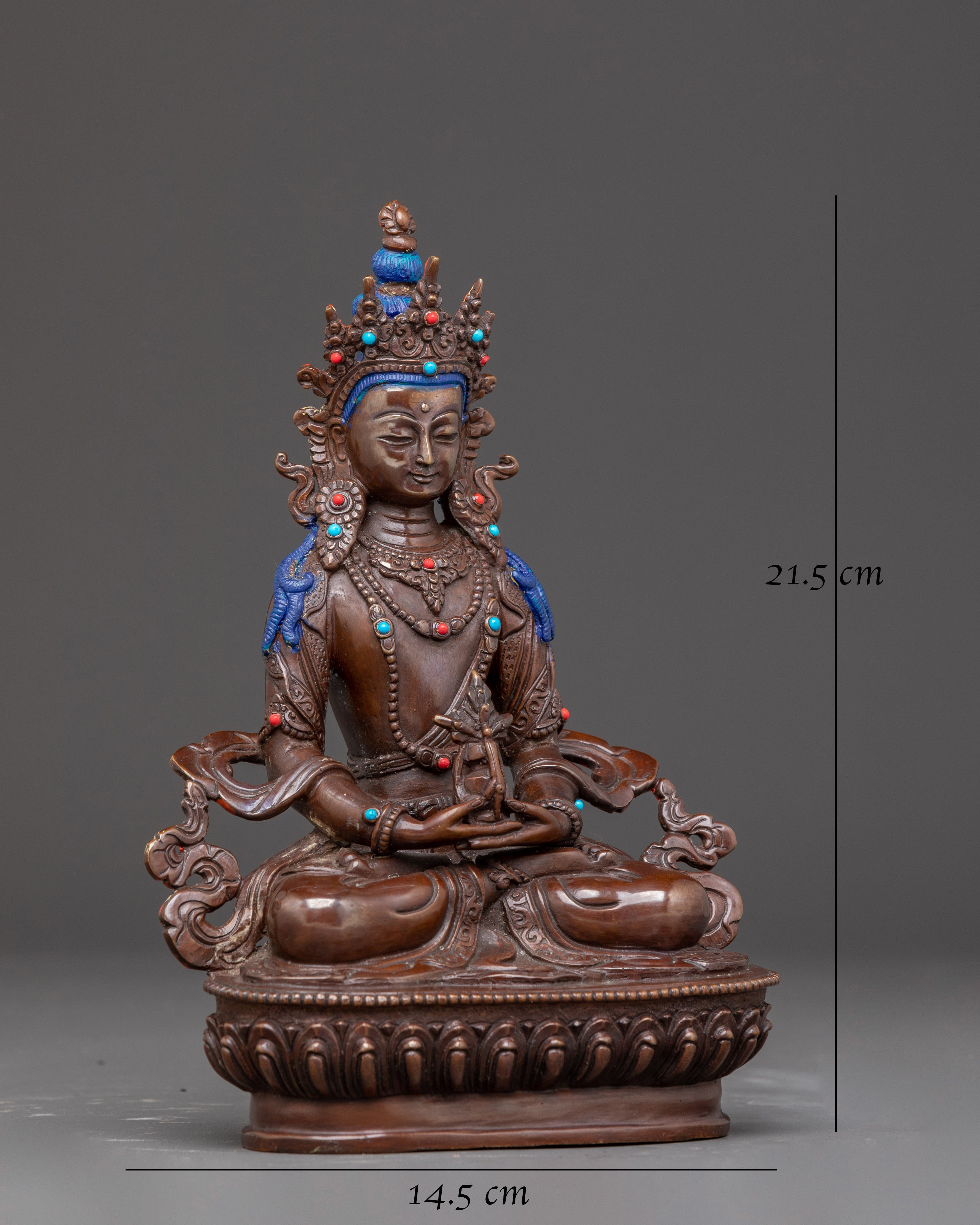 Handcrafted Tibetan Sacred Amitayus Statue | Buddha of Infinite Life