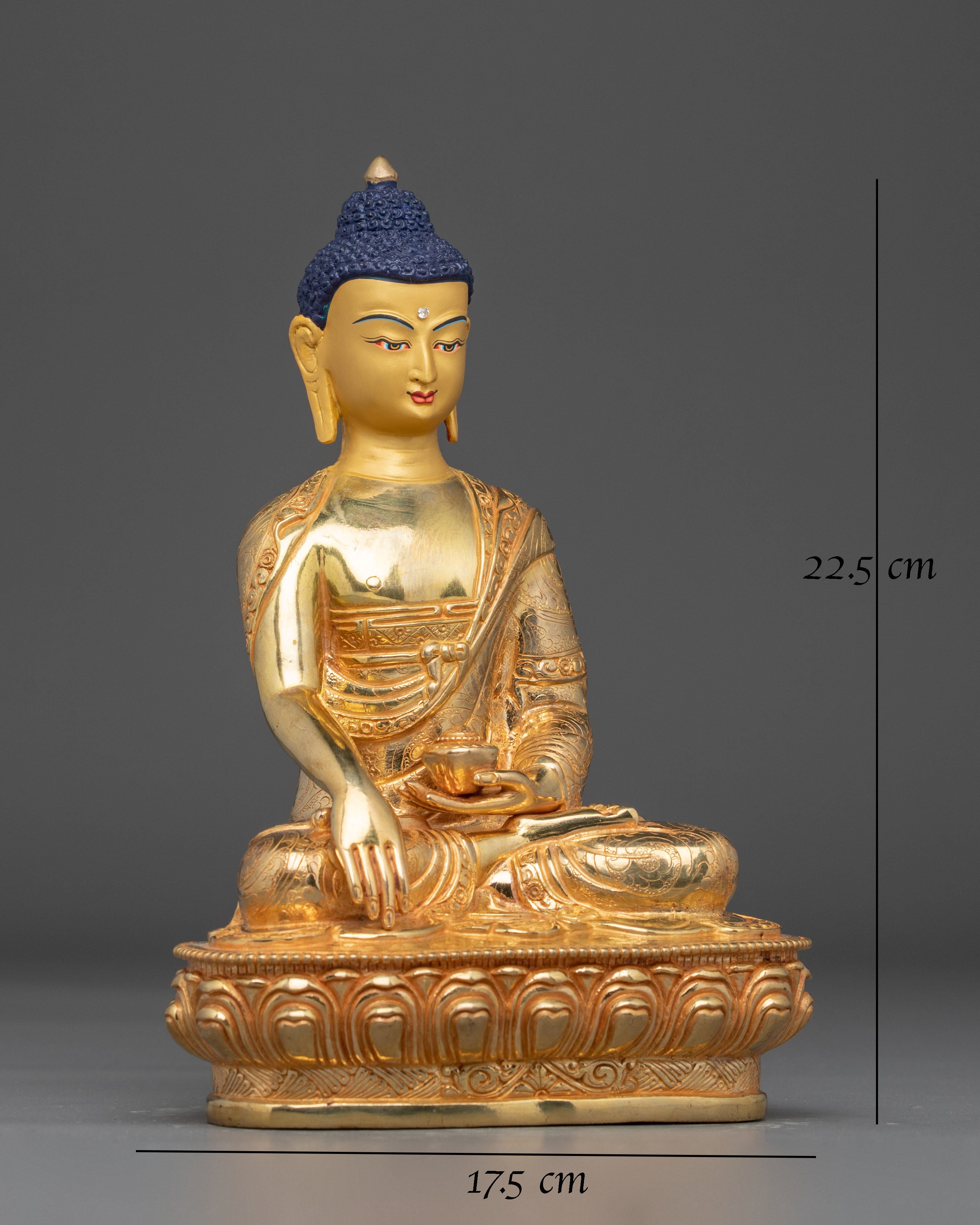 Handmade Tibetan Golden Shakyamuni Buddha Copper Art | Symbol of Enlightenment