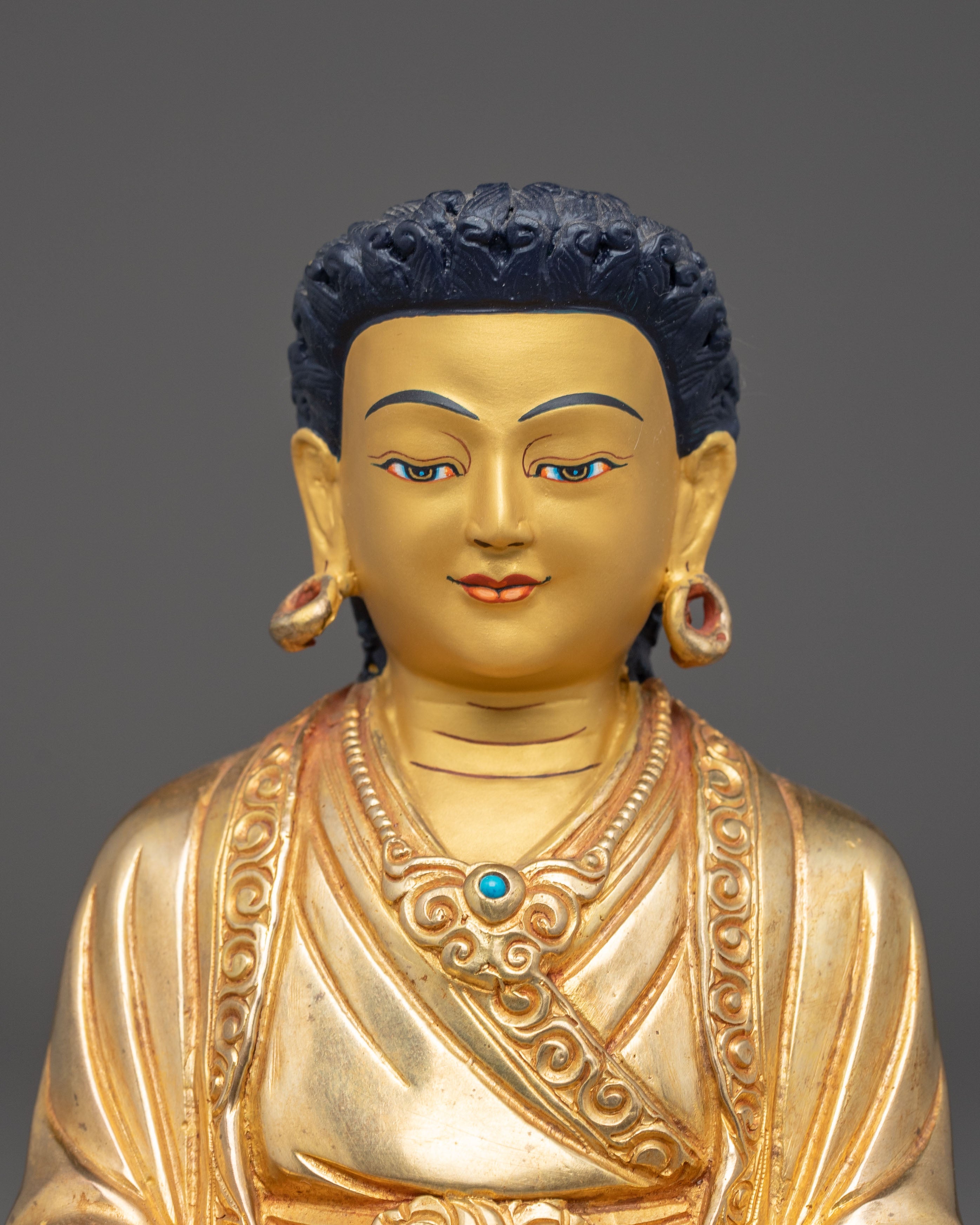 Golden Buddhist Masters Statue Set | Three Enlightened Masters