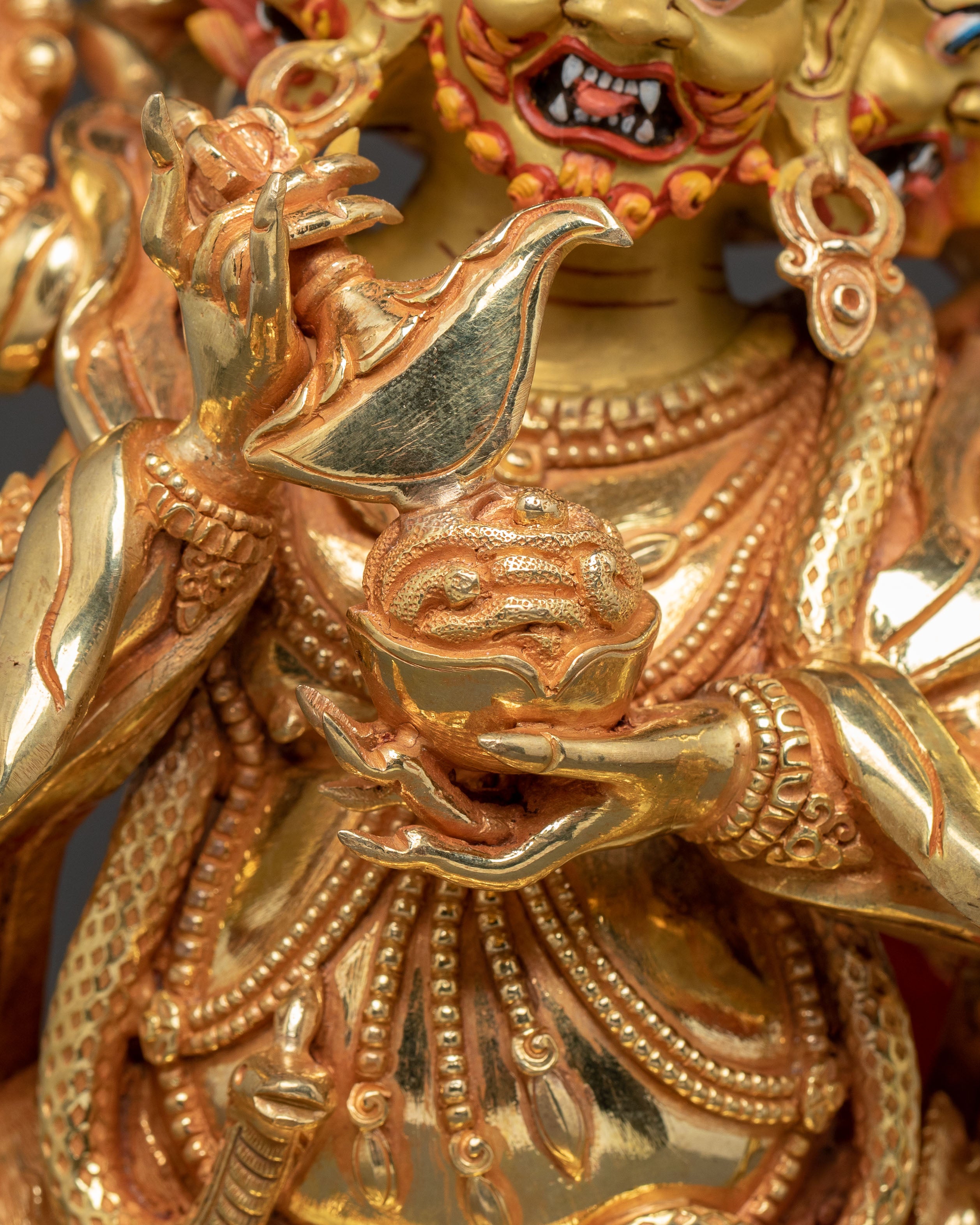 Wrathful Deity Four Armed Mahakala Statue | Powerful Protector