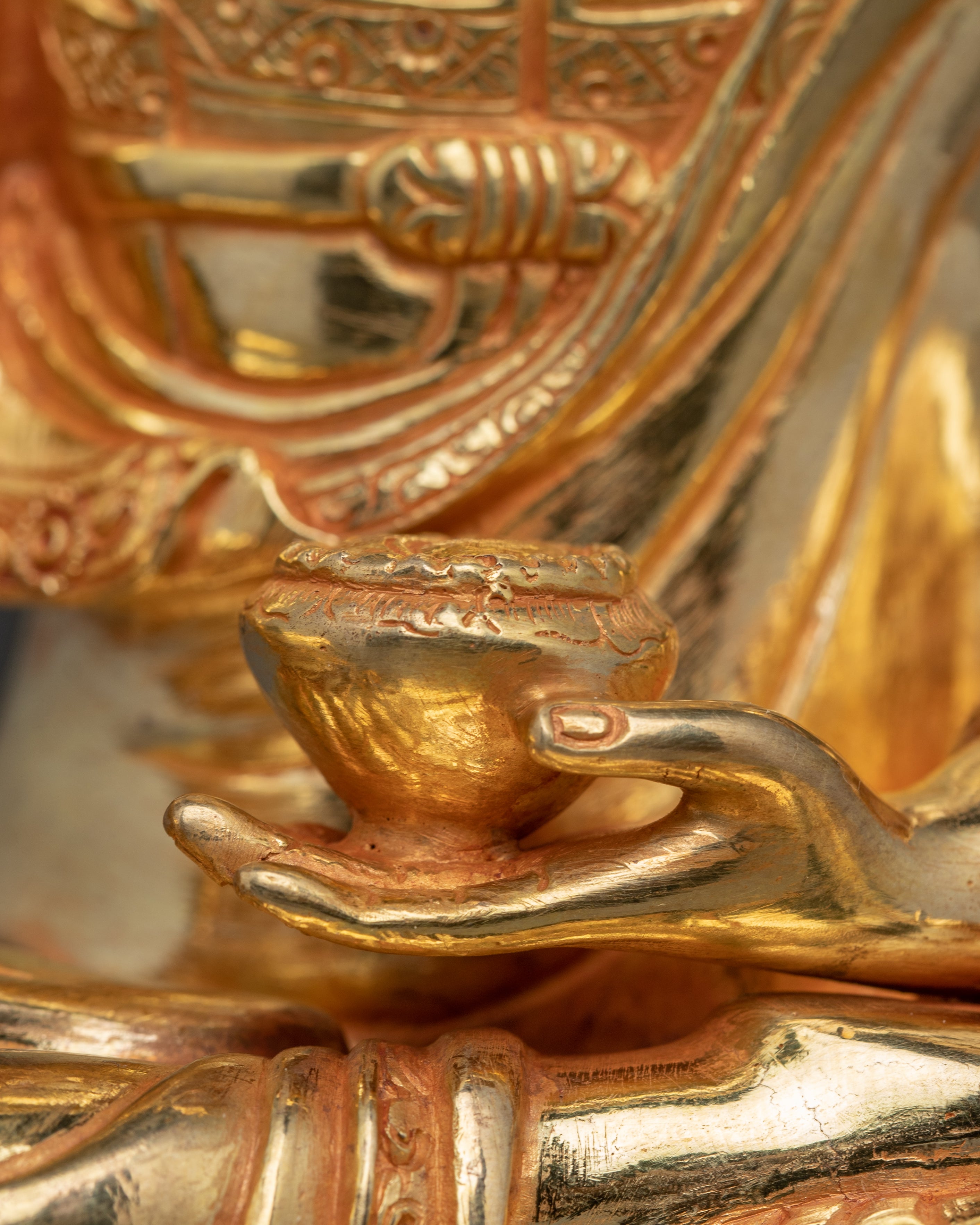 Tibetan Golden Shakyamuni Buddha Handmade Art | Himalayan Sculpture