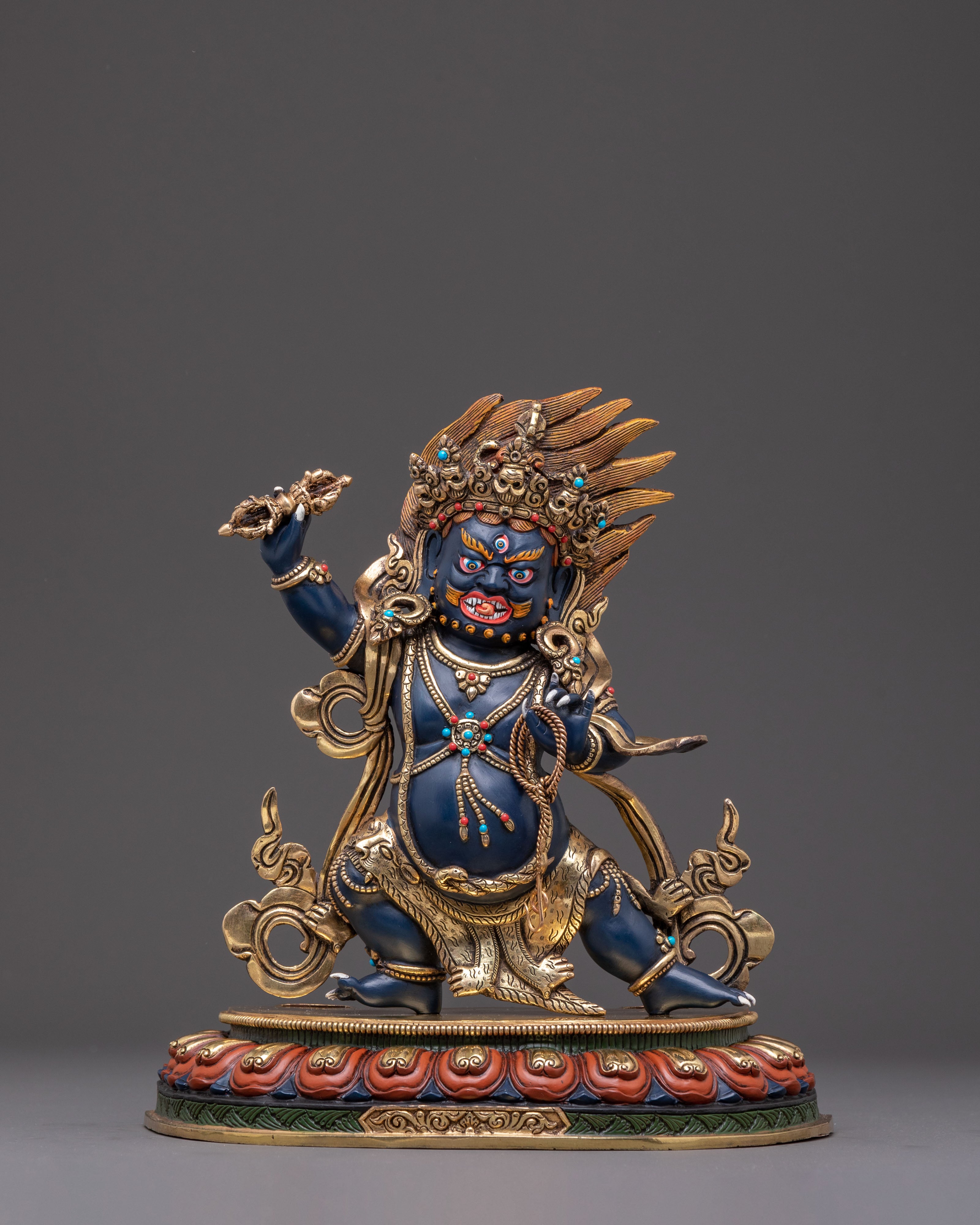 Wrathful Tantric Protector Vajrapani Statue | Himalayan Buddhist Sculpture