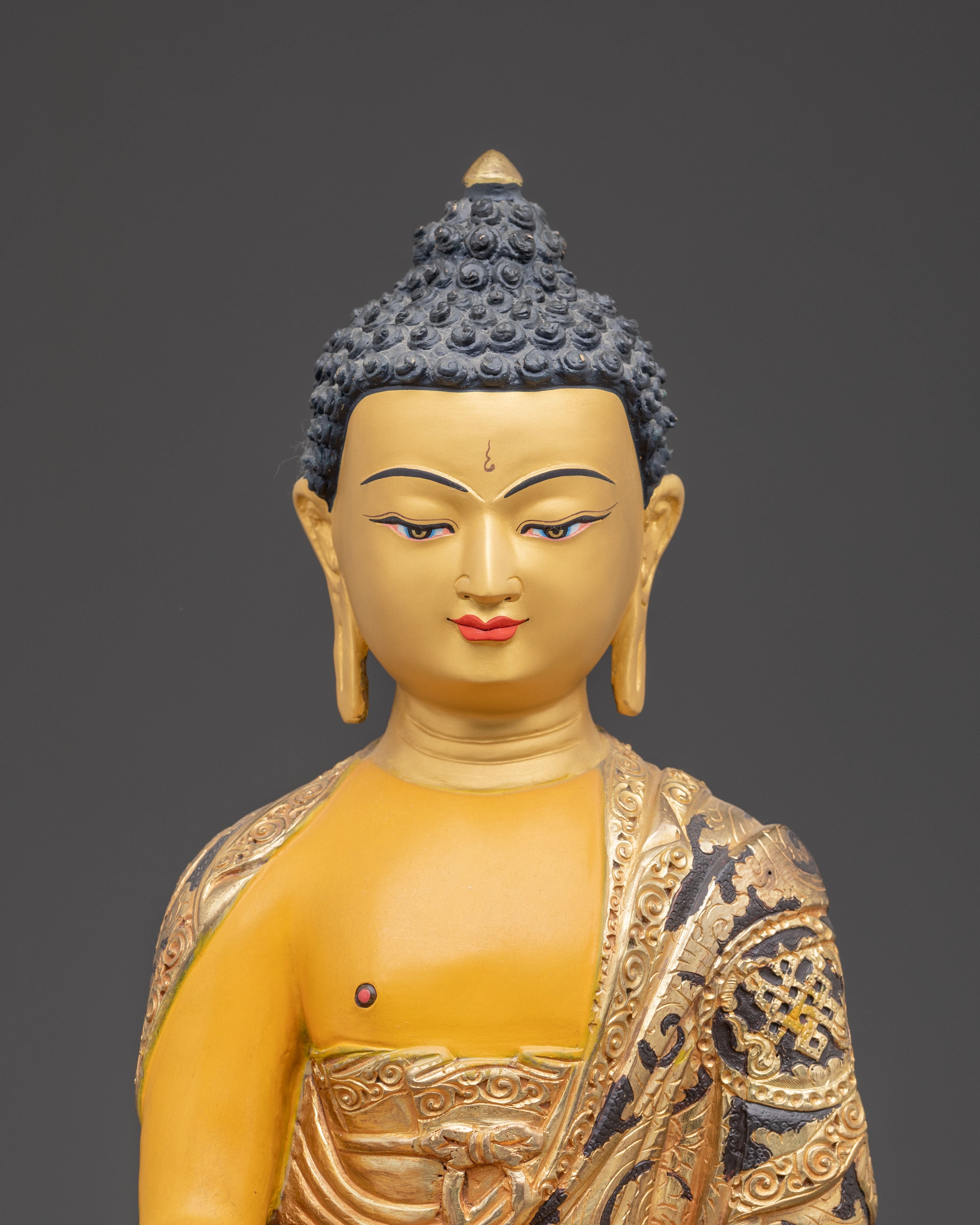 Handmade Tibetan Shakyamuni Buddha Golden Art | Historical Buddha