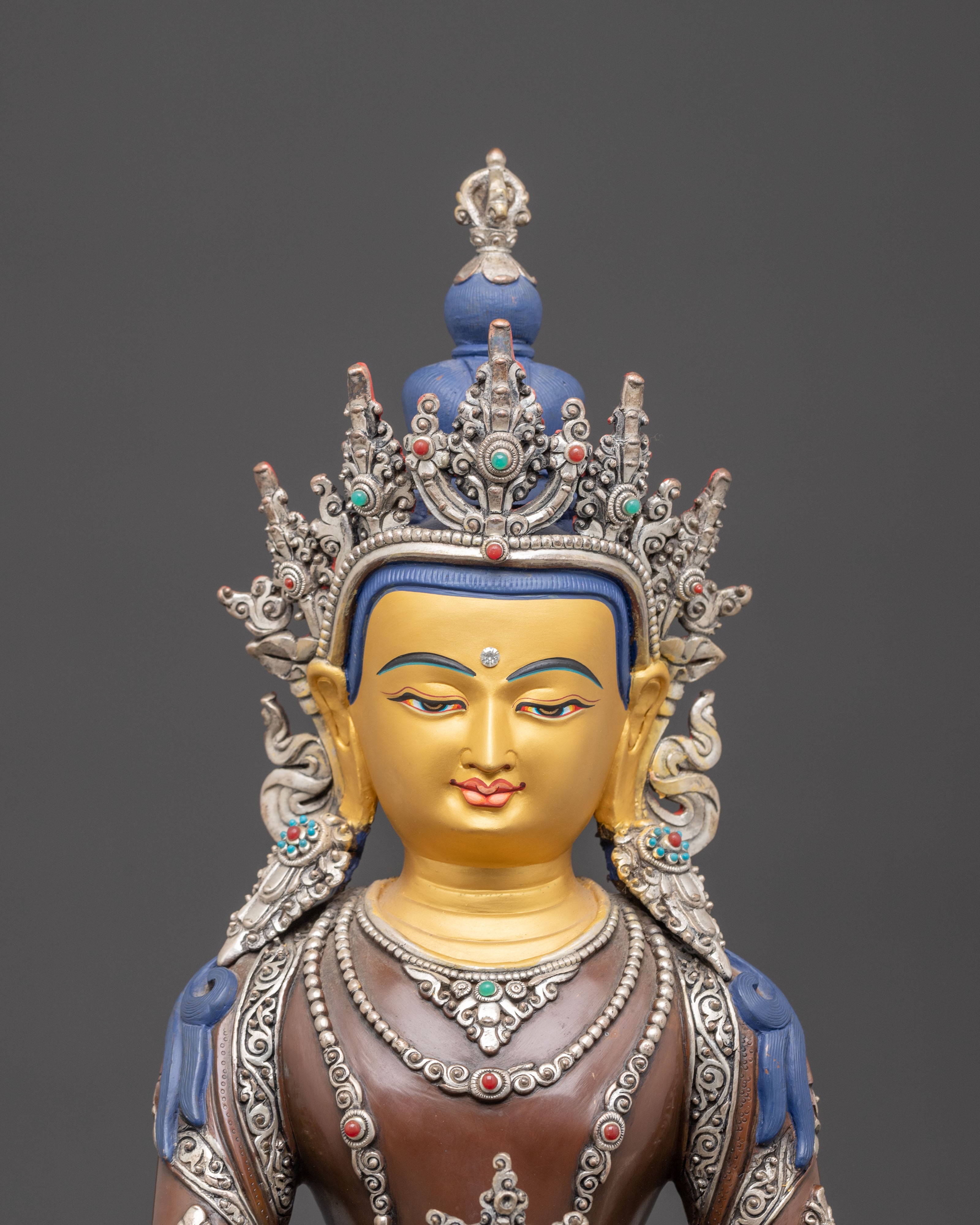Bodhisattva Kshitigarbha Handmade Statue | Nepali Crafted Buddhist Icon
