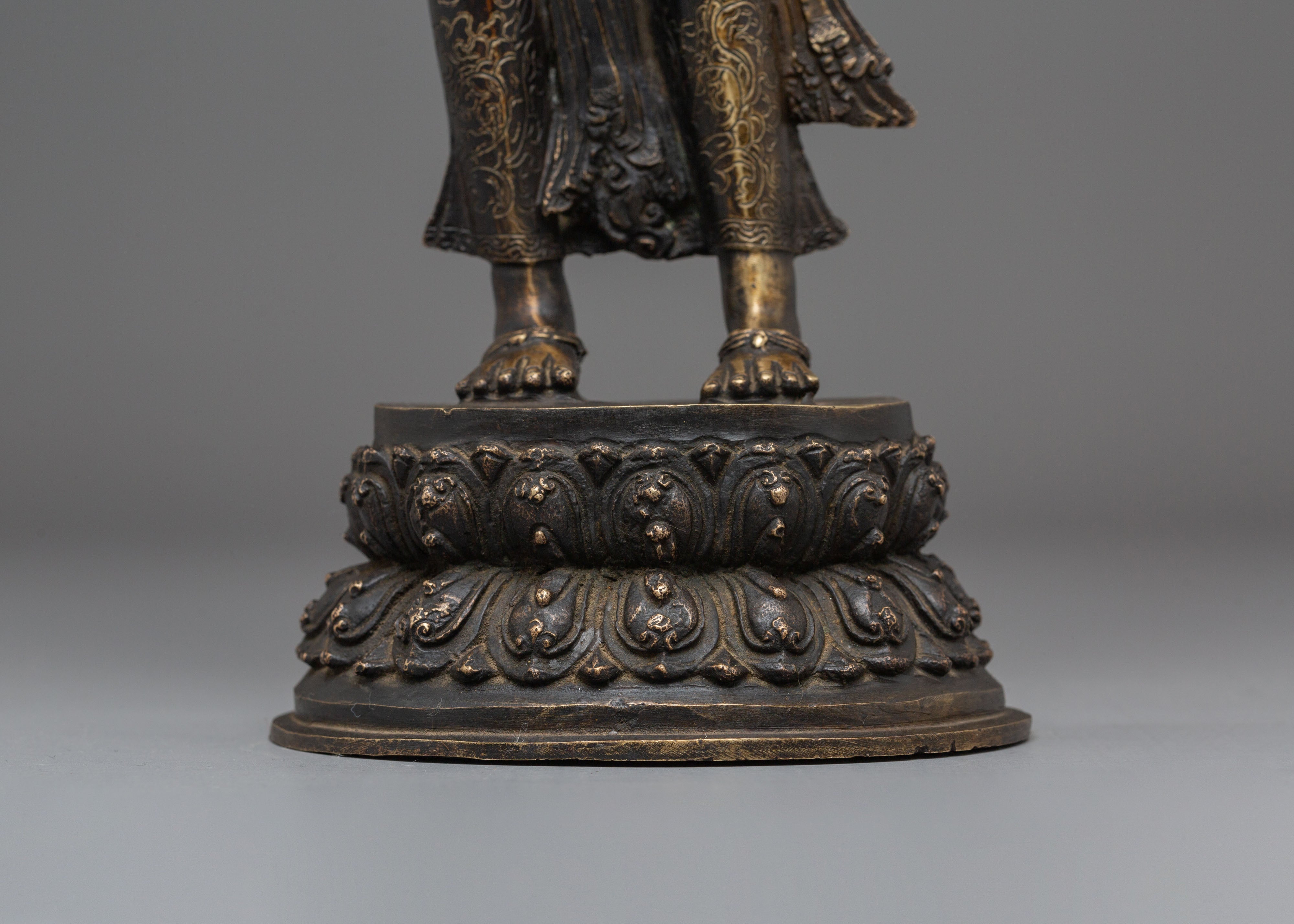 Handmade Bronze Statue of Green Tara | Goddess of Compassion