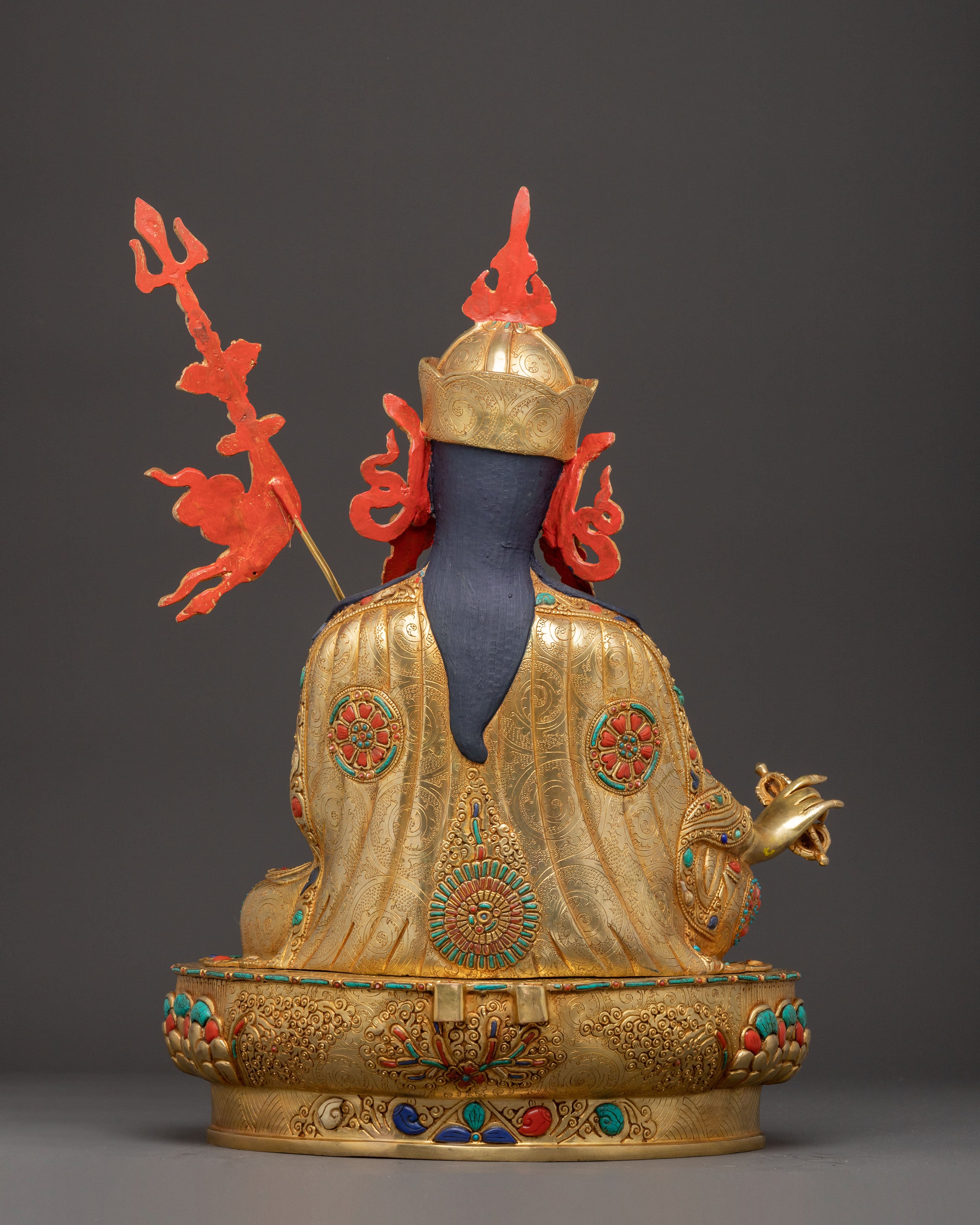 Handmade Golden Statue of Guru Rinpoche | Lotus-Born Guru